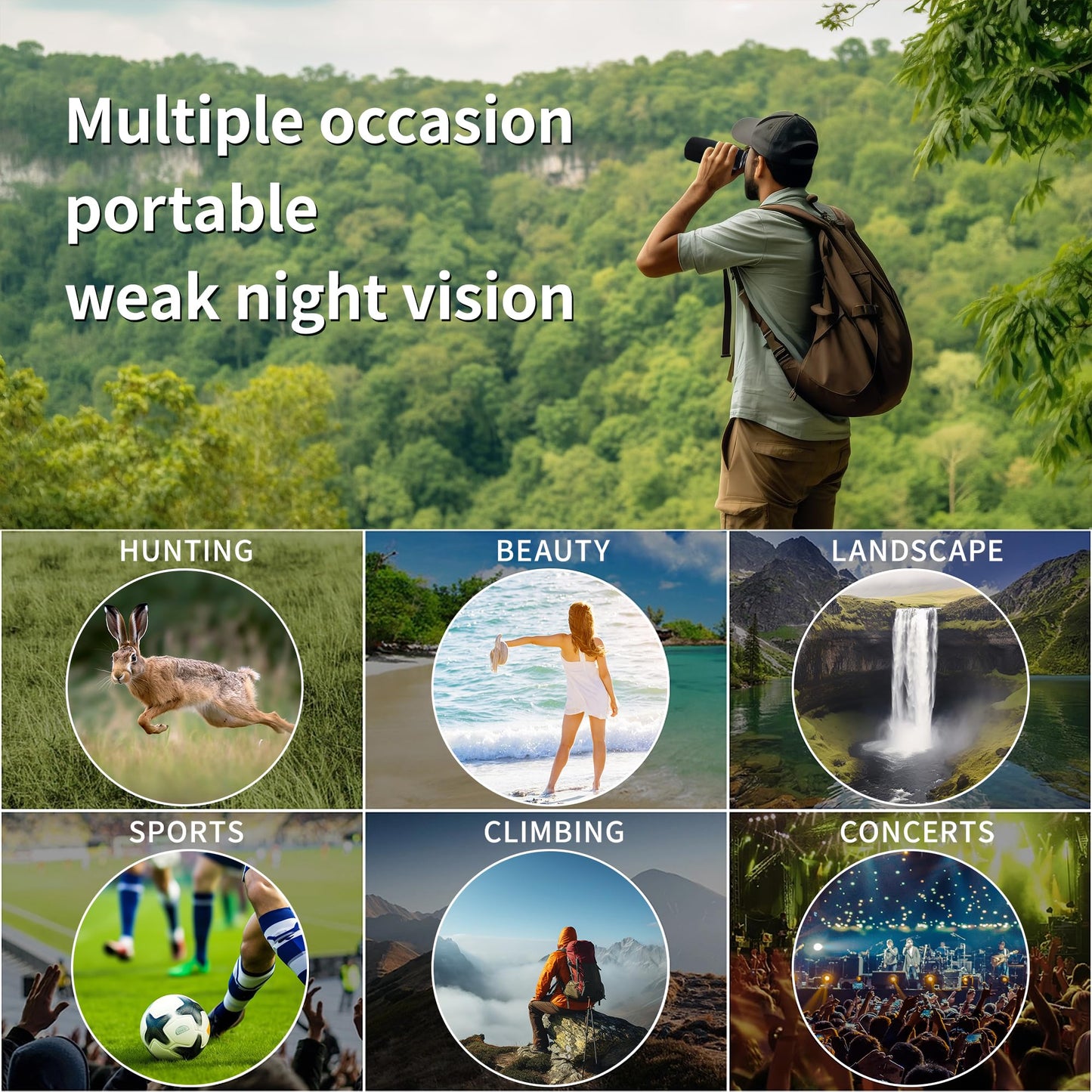 12x50 High Powered Binoculars with Phone Adapter