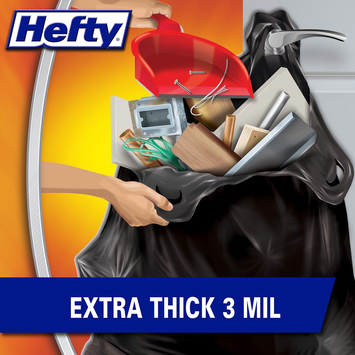 Hefty 42 Gallon Heavy Duty Trash Bags, 26 Count