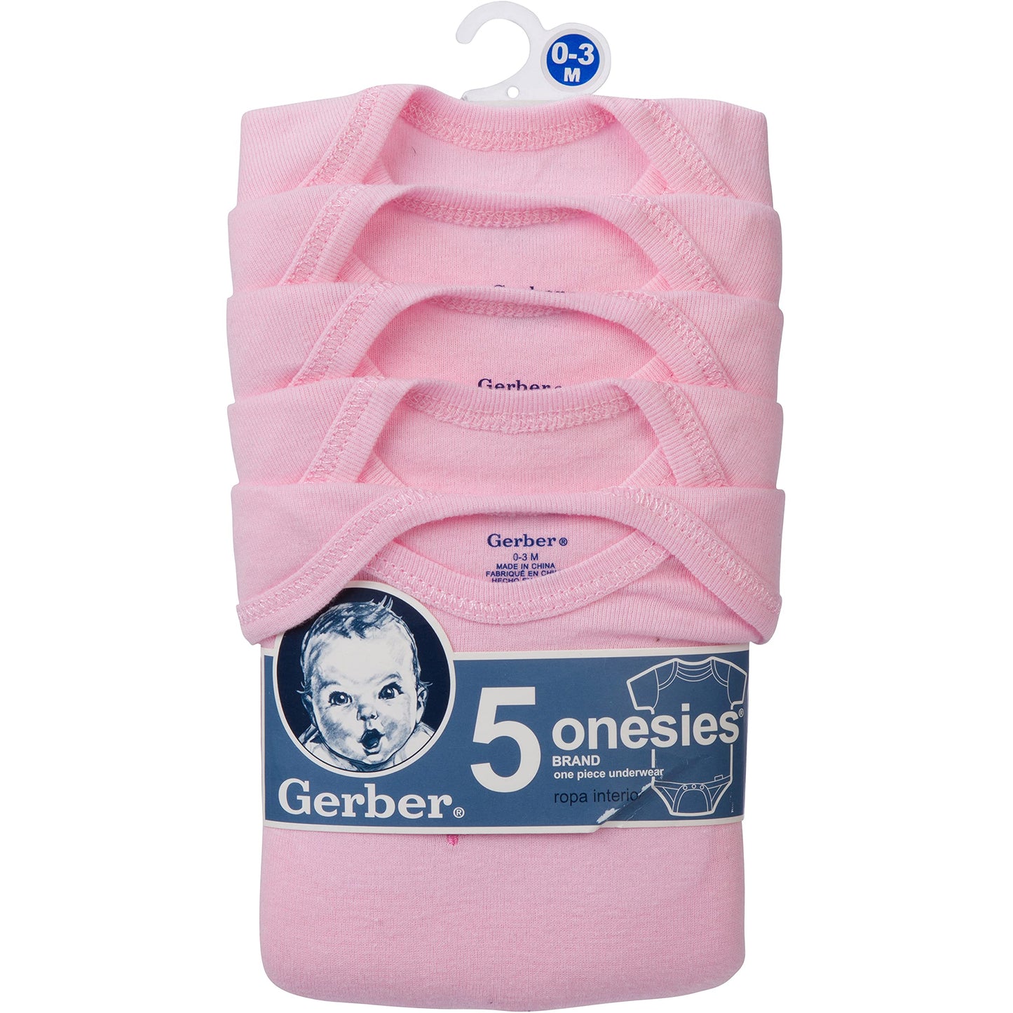 Gerber 5-Pack Baby Solid Pink Bodysuits