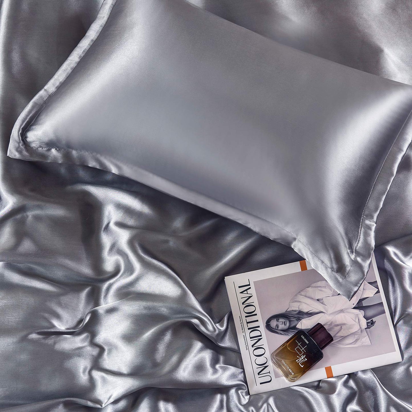 HOdo Home Satin Duvet Cover Twin Size, 3 Piece Silk Like Comforter Cover, Ultra Soft and Breathable Bedding Set with Zipper Closure & Corner Ties