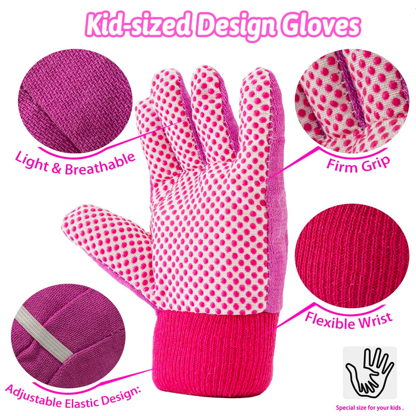 Kids Gardening Tools Set with Tote Bag & Pots