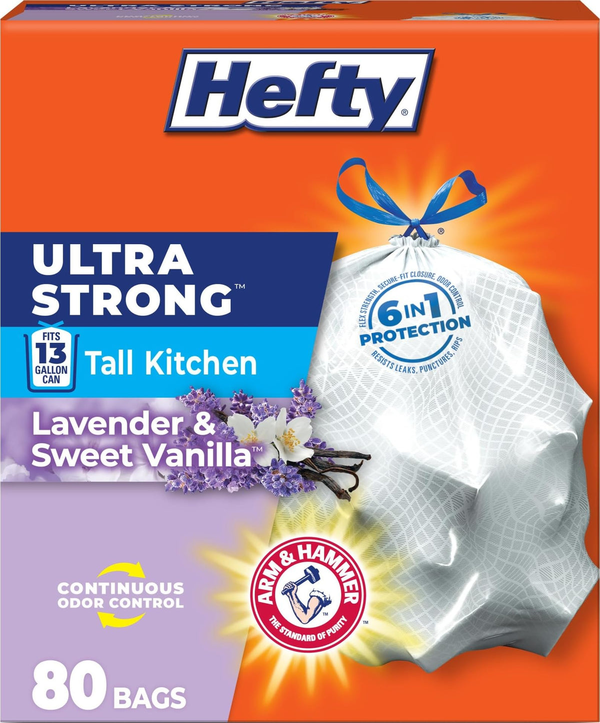 80 Count Hefty Ultra Strong 13 Gallon Trash Bags