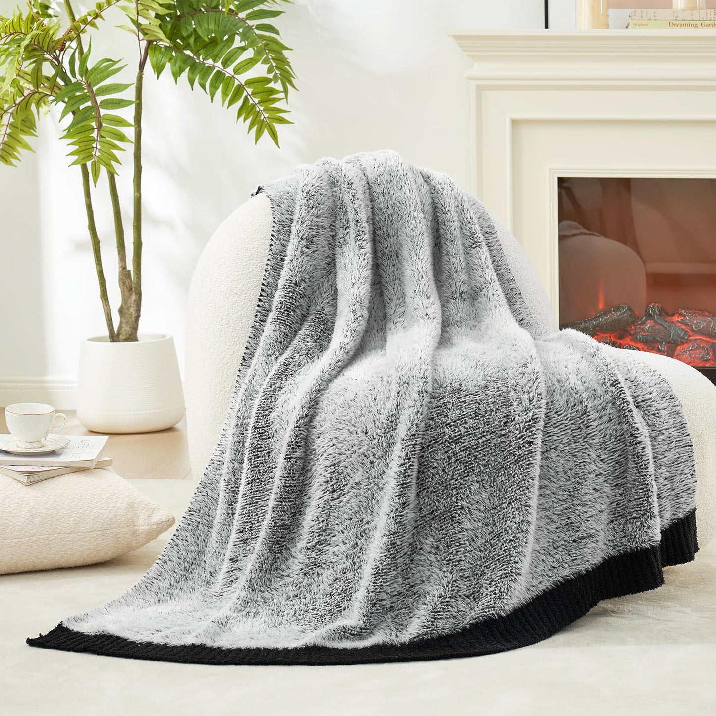 Reversible Soft Throw Blanket for Couch