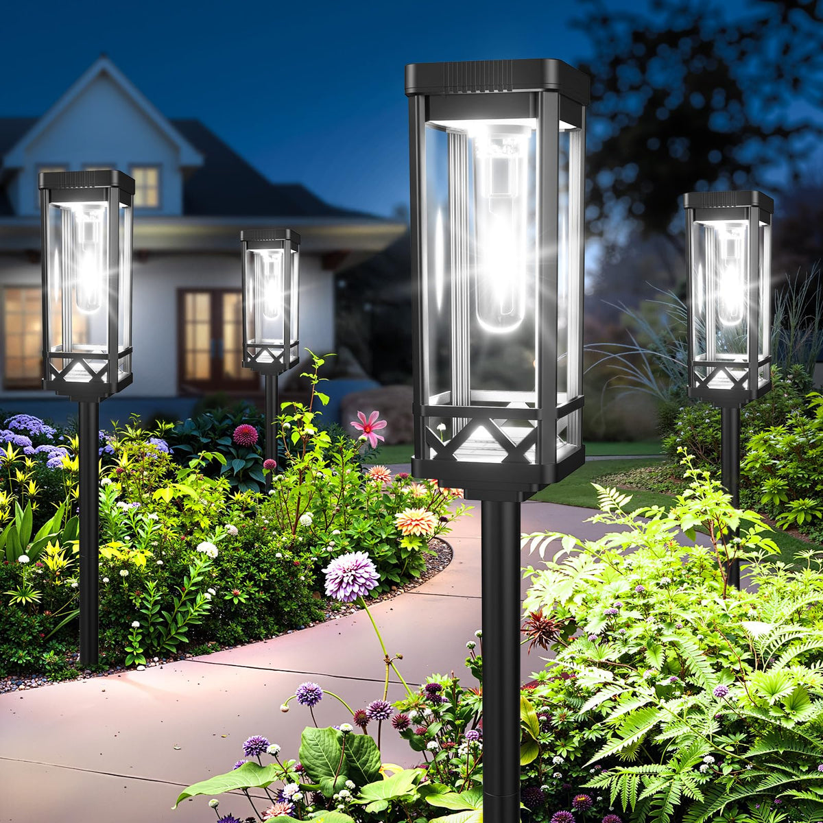 4 Pack Solar Pathway Garden Lights