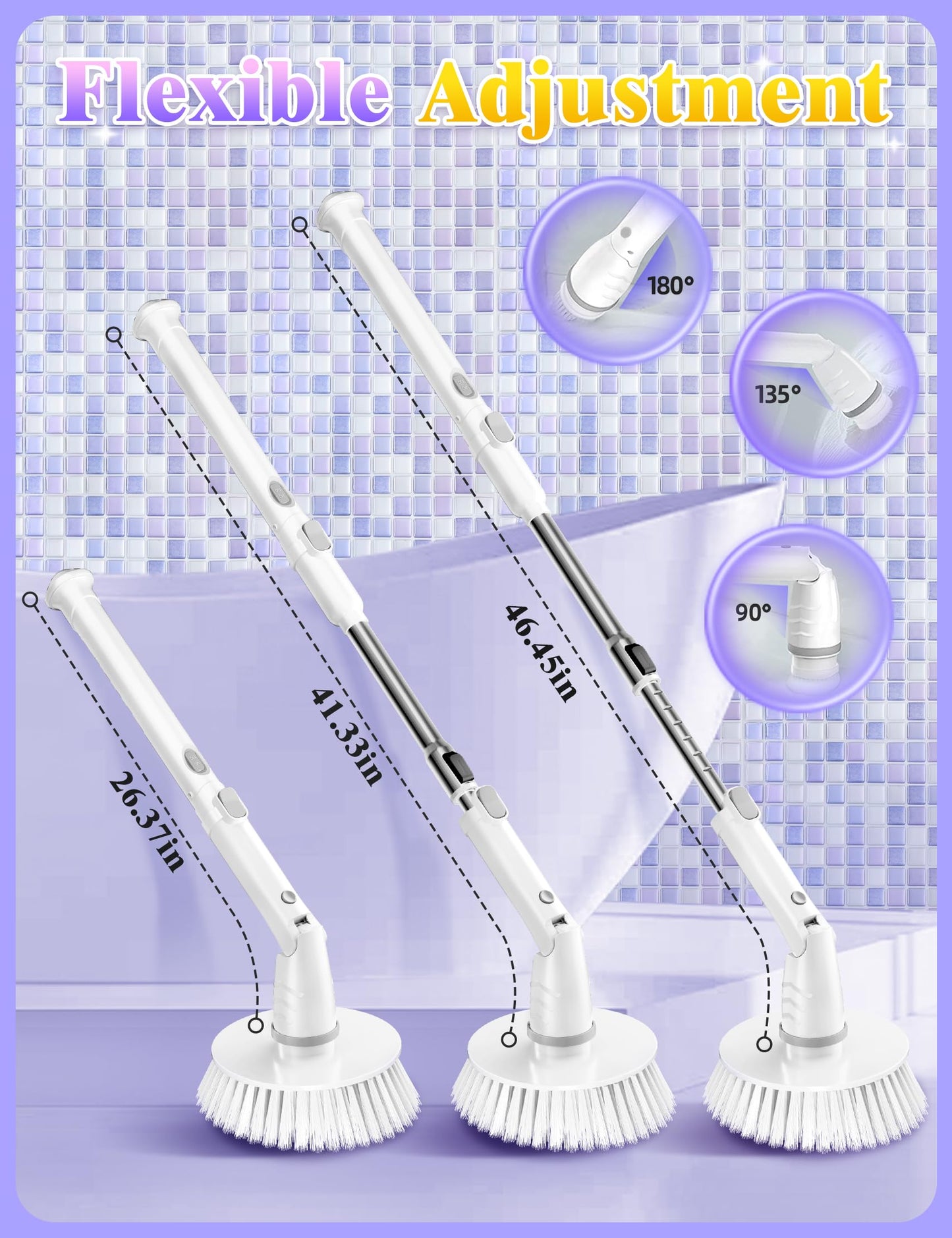 Electric Spin Scrubber with 6 Brush Heads
