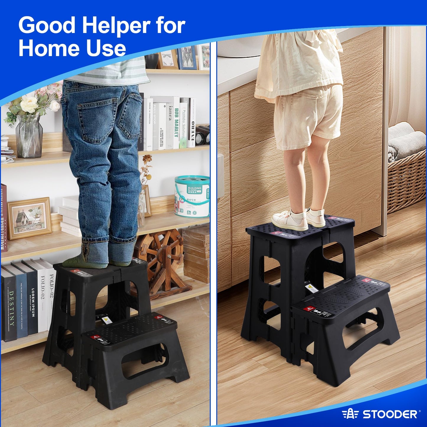2-Step Folding Stool with Safety Lock