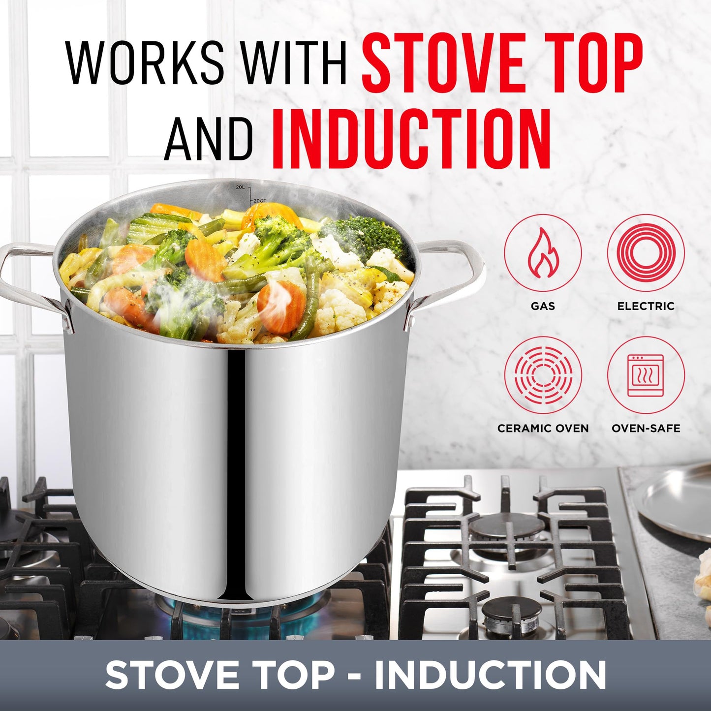 20-Quart Stainless Steel Stockpot by Bakken-Swiss