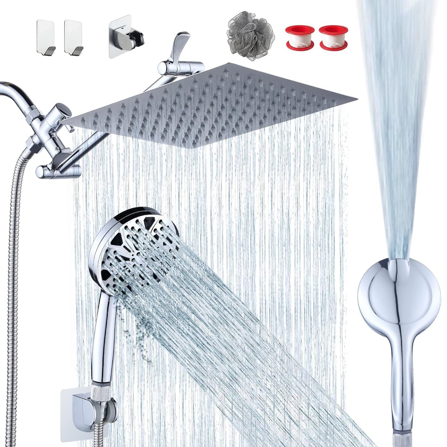 10" Rainfall Shower Head with Handheld Combo