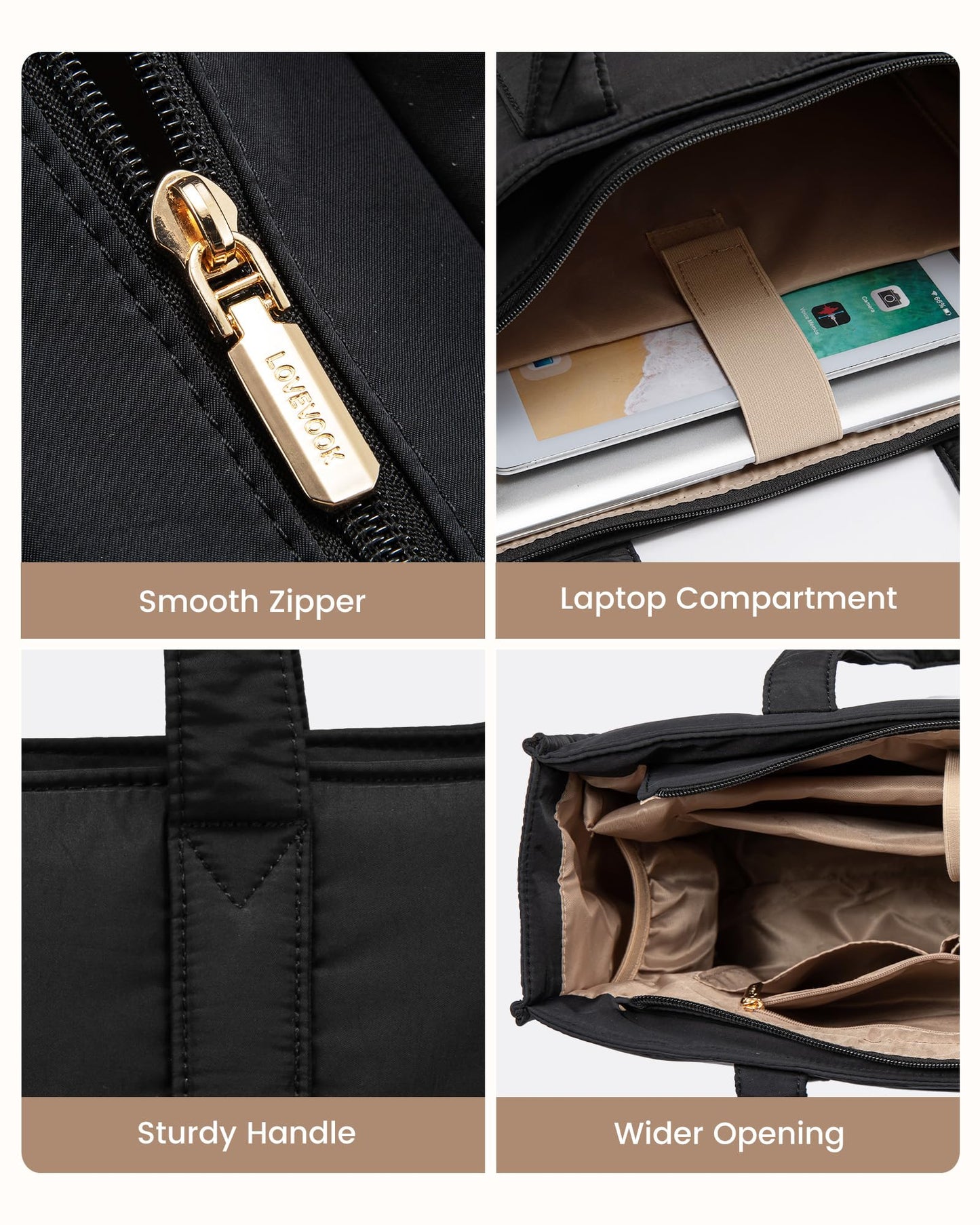 LOVEVOOK 15.6 Inch Laptop Tote Bag for Work