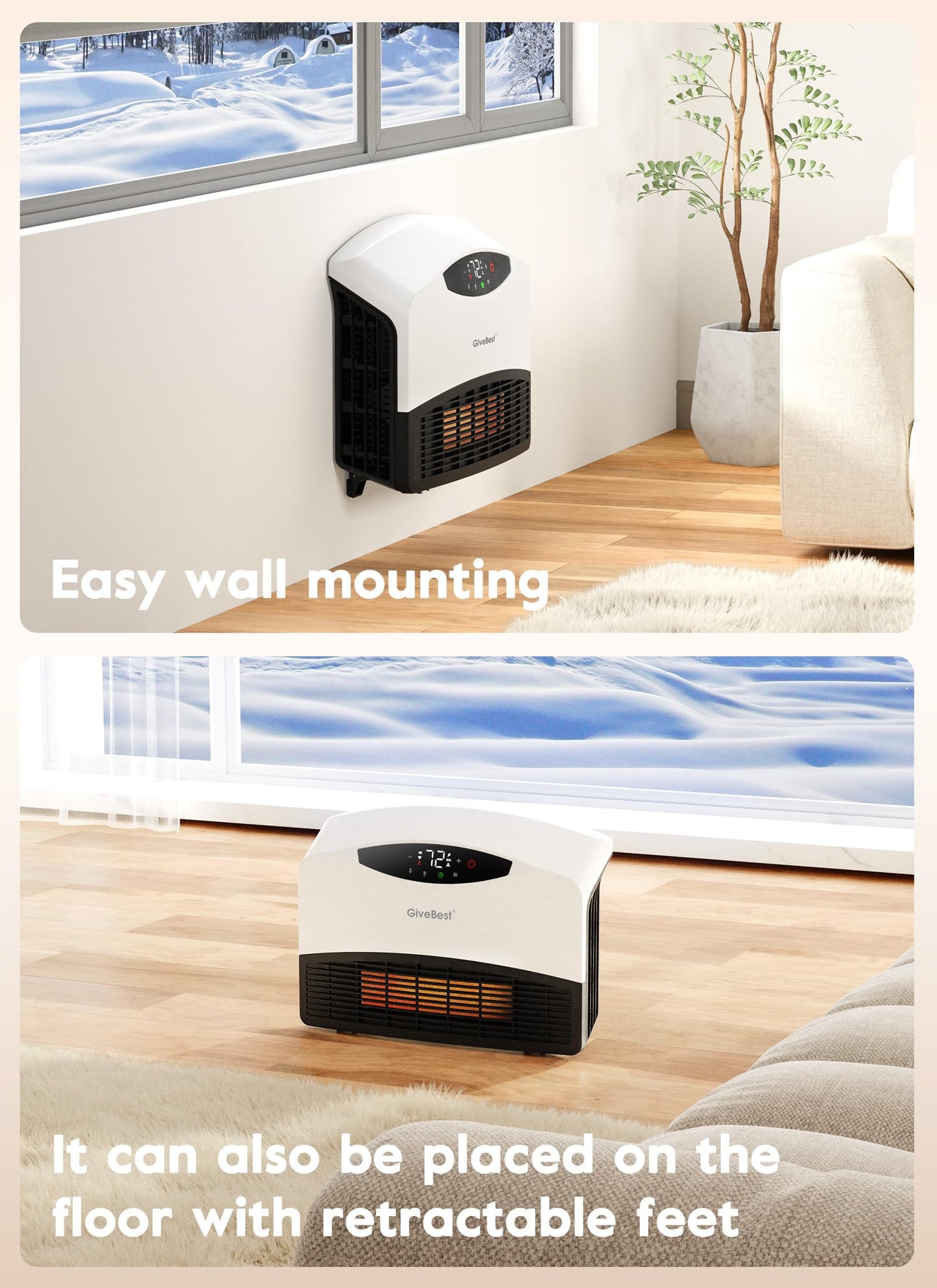 GiveBest 1500W Electric Wall Heater with WiFi
