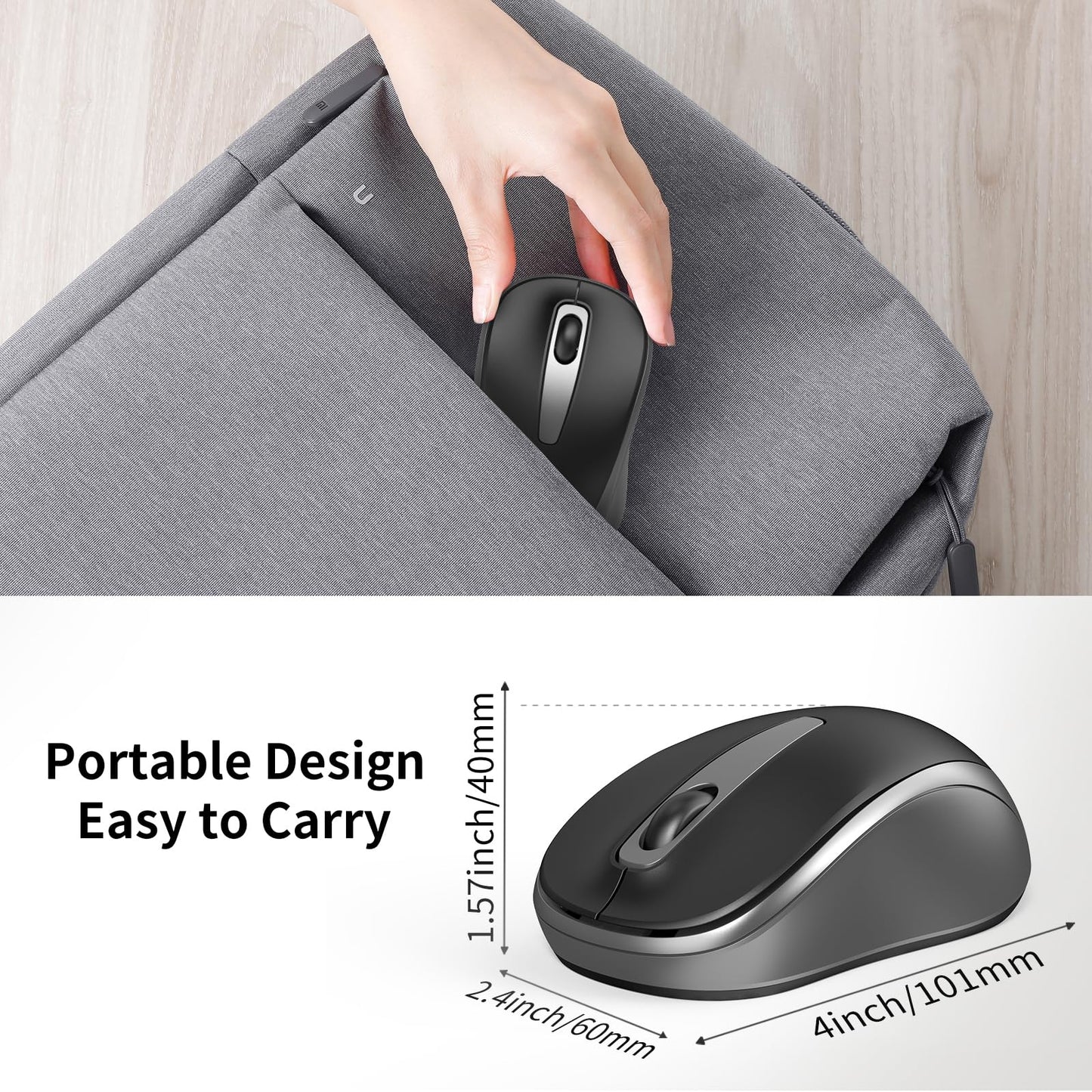 Wireless Noiseless Mouse for PC & Laptop