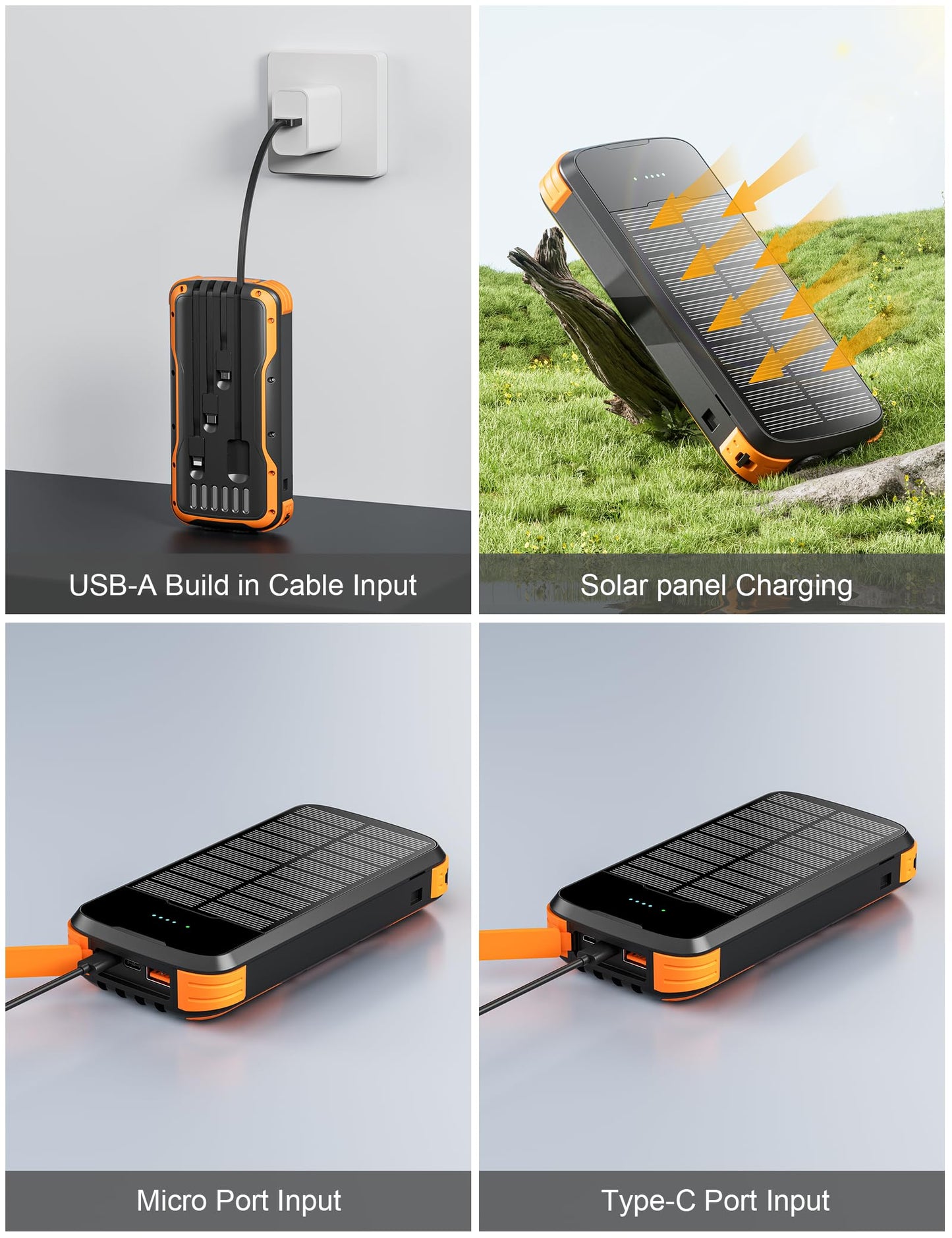 40000mAh Solar Power Bank with Fast Charging
