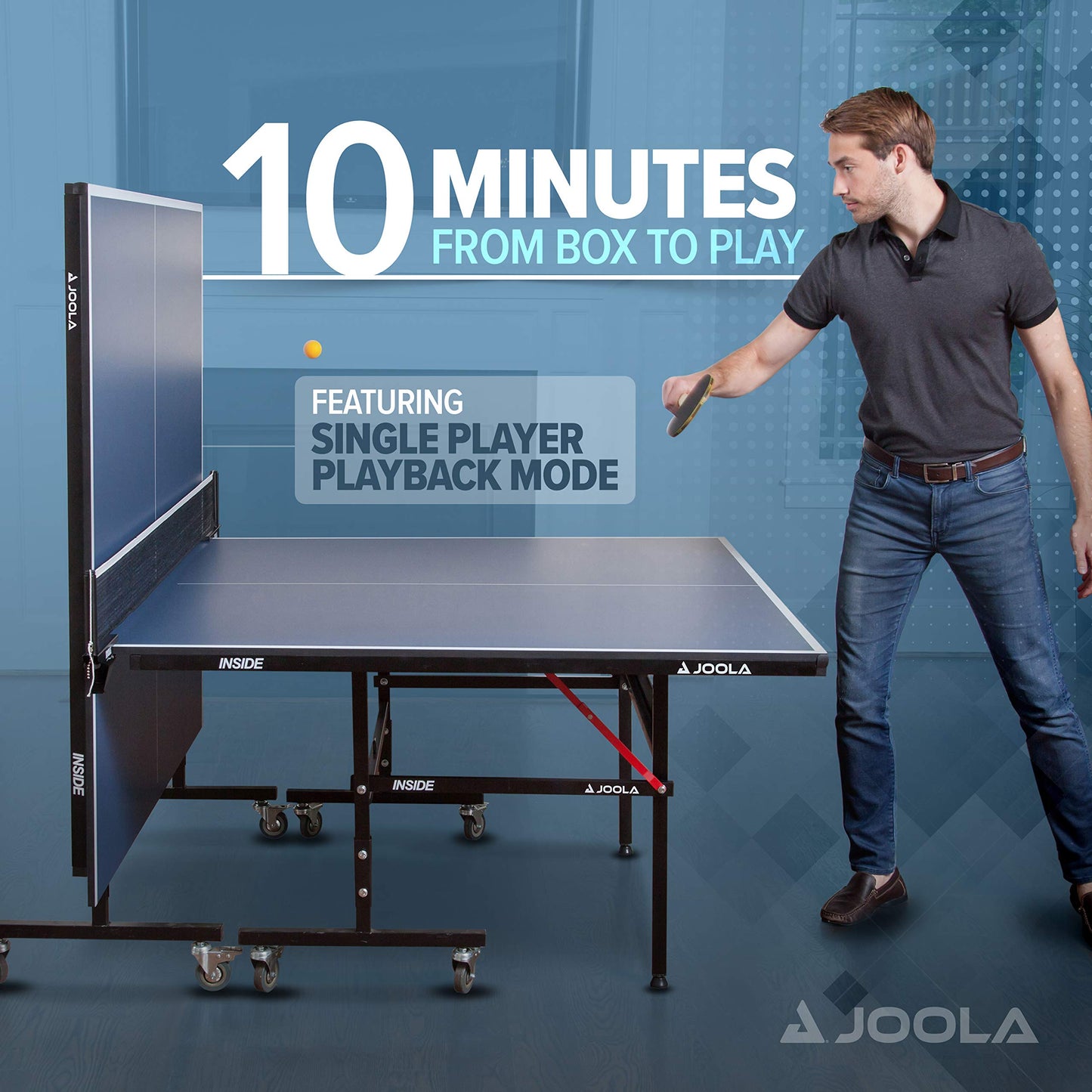 JOOLA Indoor Ping Pong Table with Quick Clamp Net