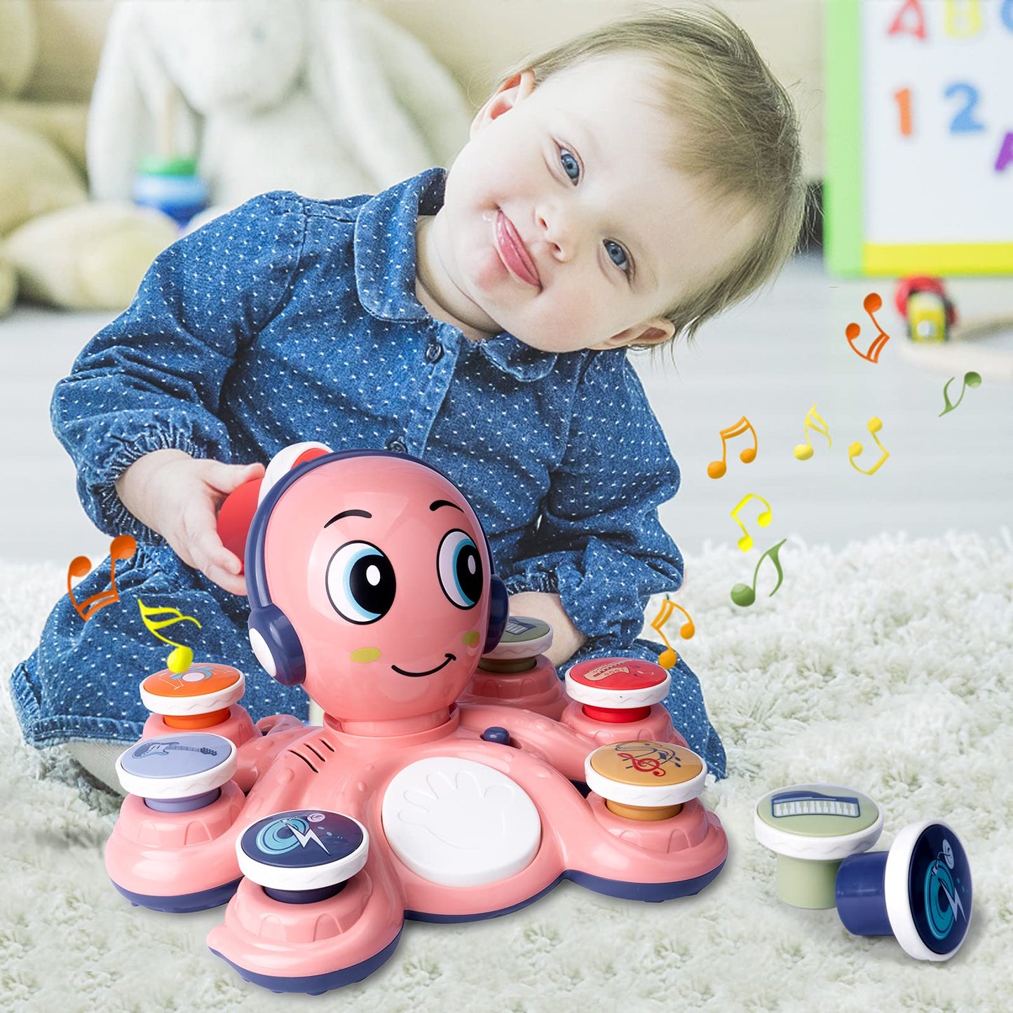 Musical Octopus Toy for Toddlers by CYURMJUN