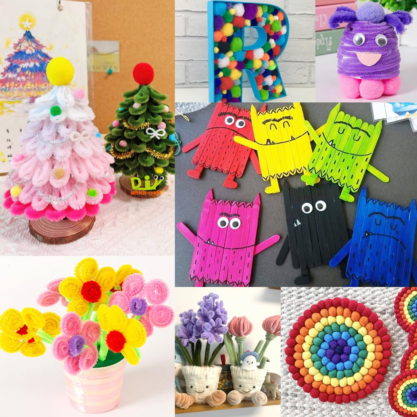 FUNZBO 1200pcs Arts and Crafts Supplies for Kids