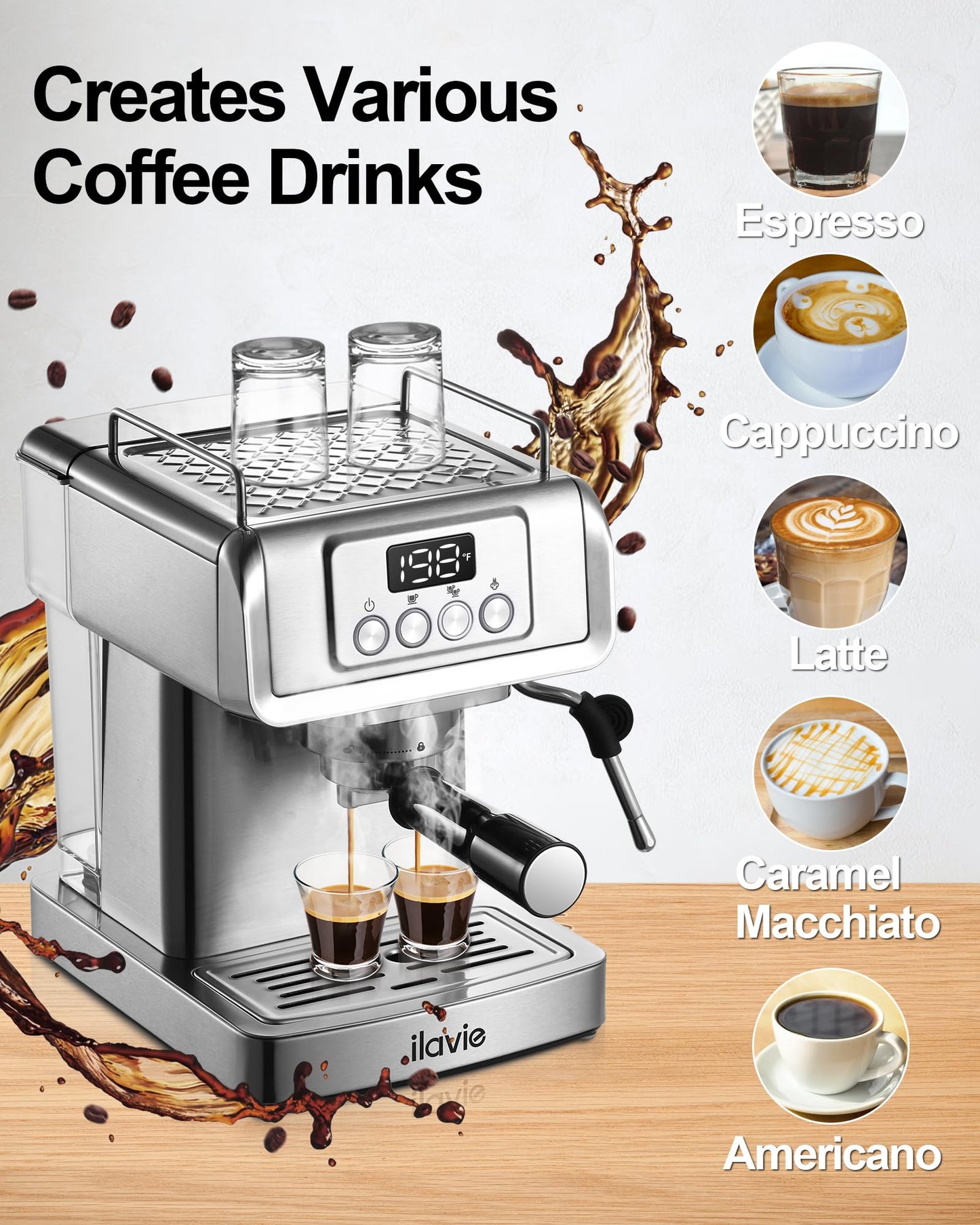 ILAVIE 20 Bar Espresso Machine with Milk Frother