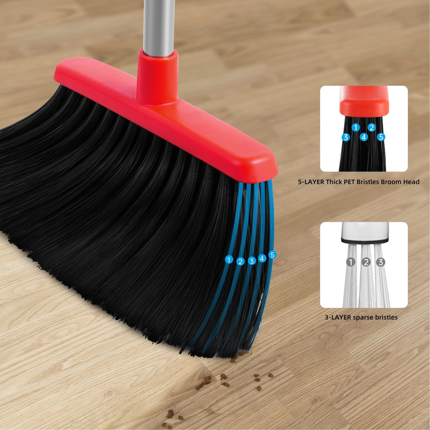 BSKLIN Broom and Dustpan Set for Cleaning