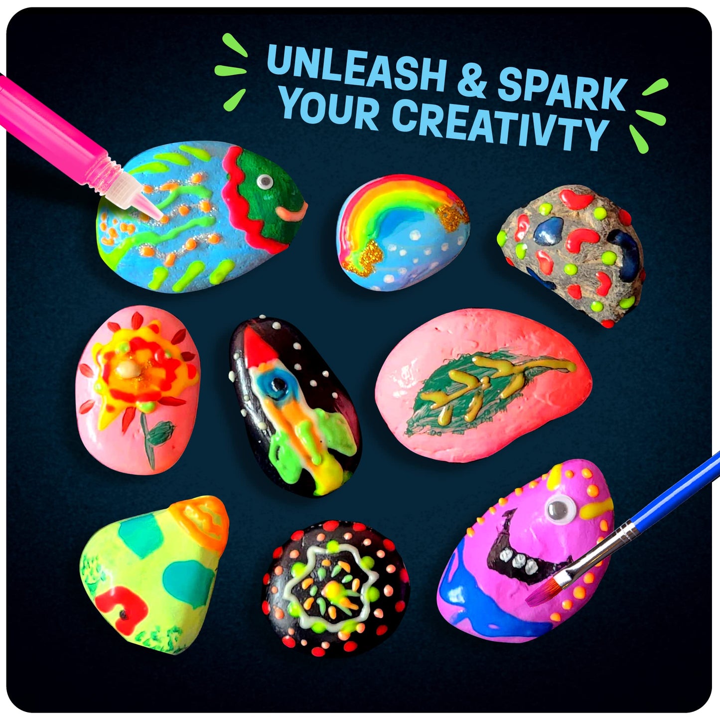 Dan&Darci Rock Painting Kit - Glow in Dark