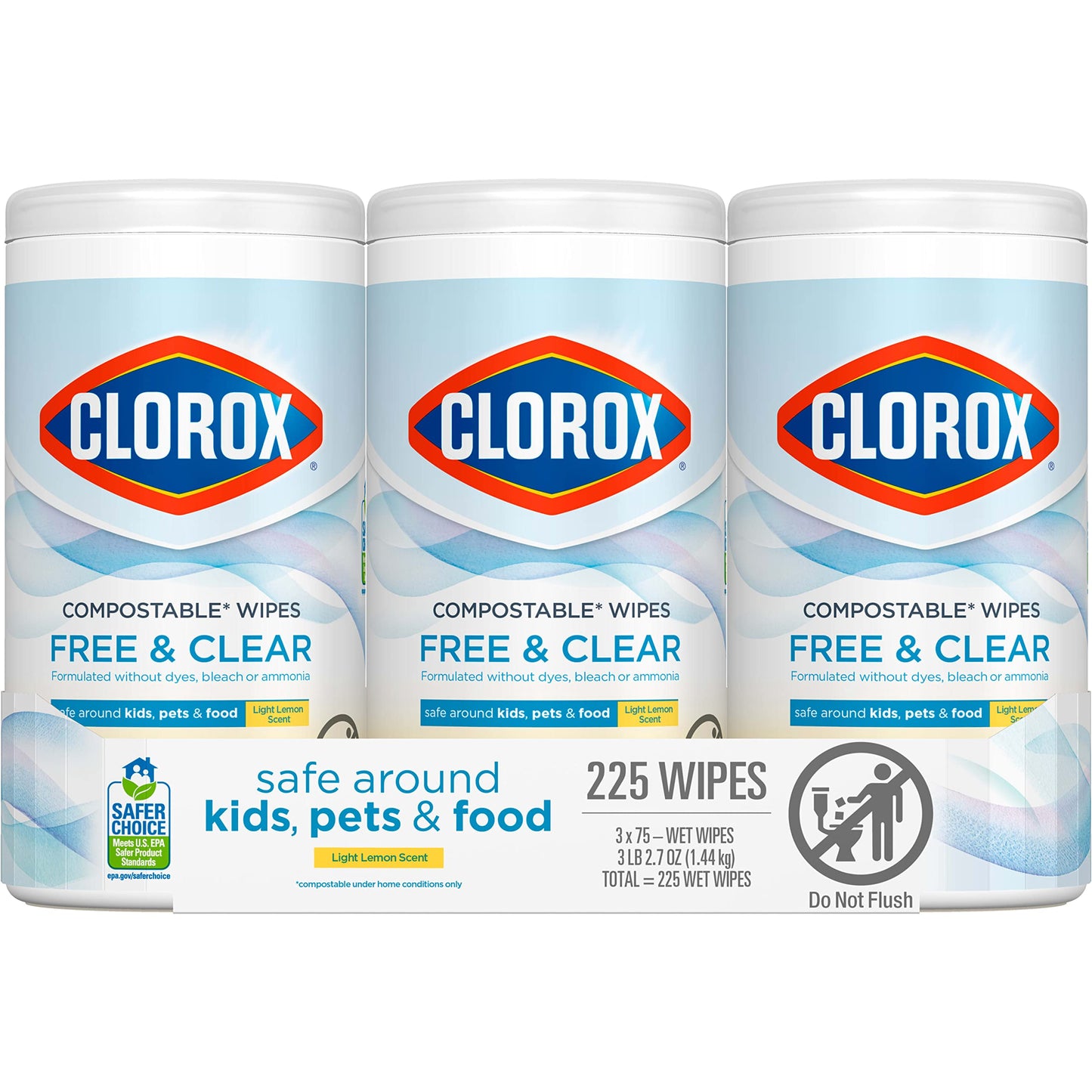 CLOROX Compostable Cleaning Wipes, Lemon Scent, 75 Count