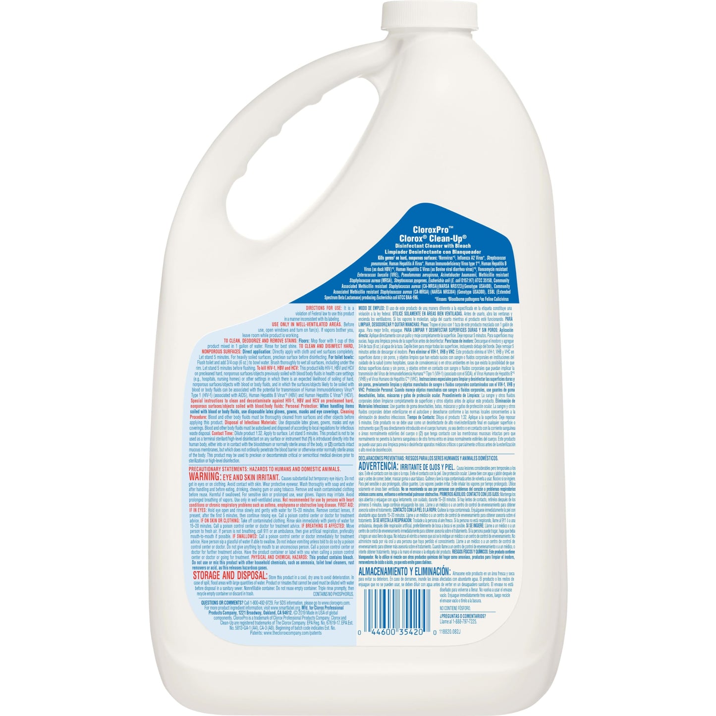 CloroxPro Clean-Up All Purpose Cleaner with Bleach, Clorox Healthcare Cleaning and Industrial Cleaning, Original, 128 Ounces - 35420