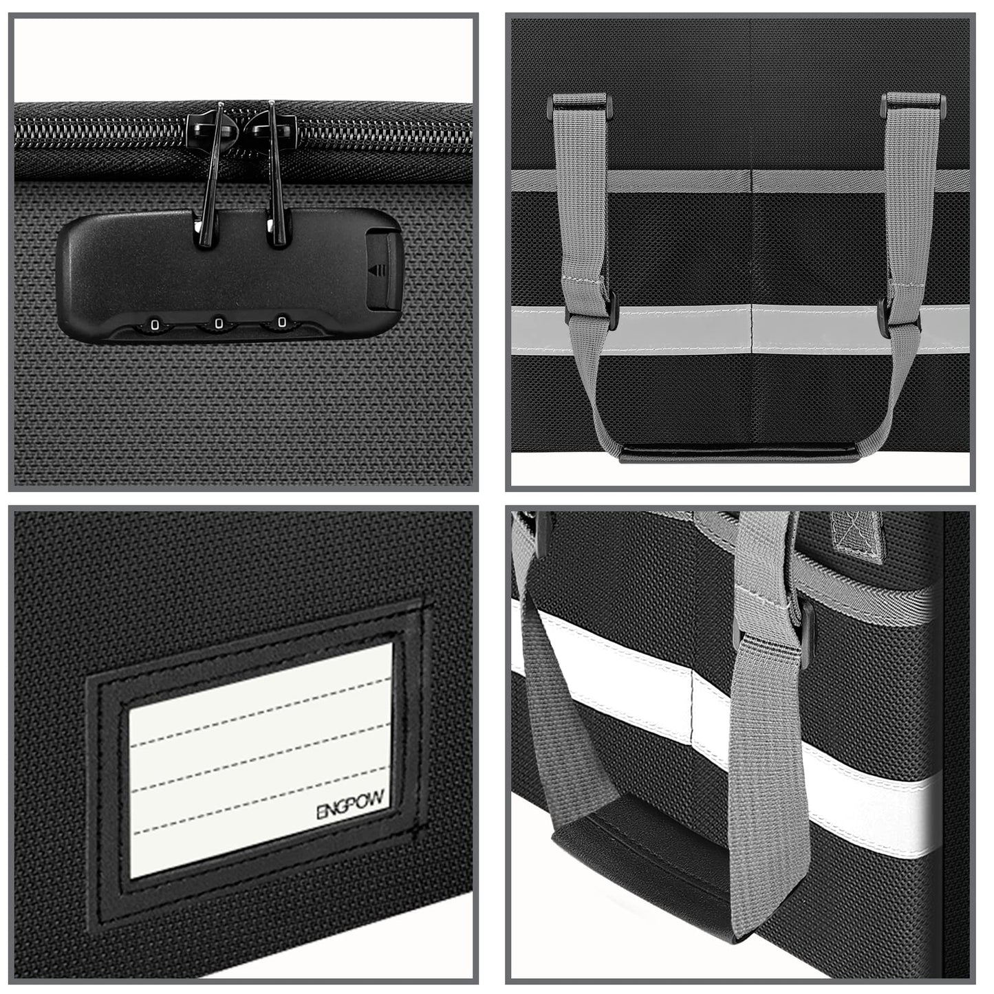 ENGPOW File Box with Lock,Fireproof Box File Storage Organizer Anti-Static Box,Collapsible Fireproof Document Box Filing Box with Handle,Portable Home Office Safe for Hanging Letter/Legal Folder