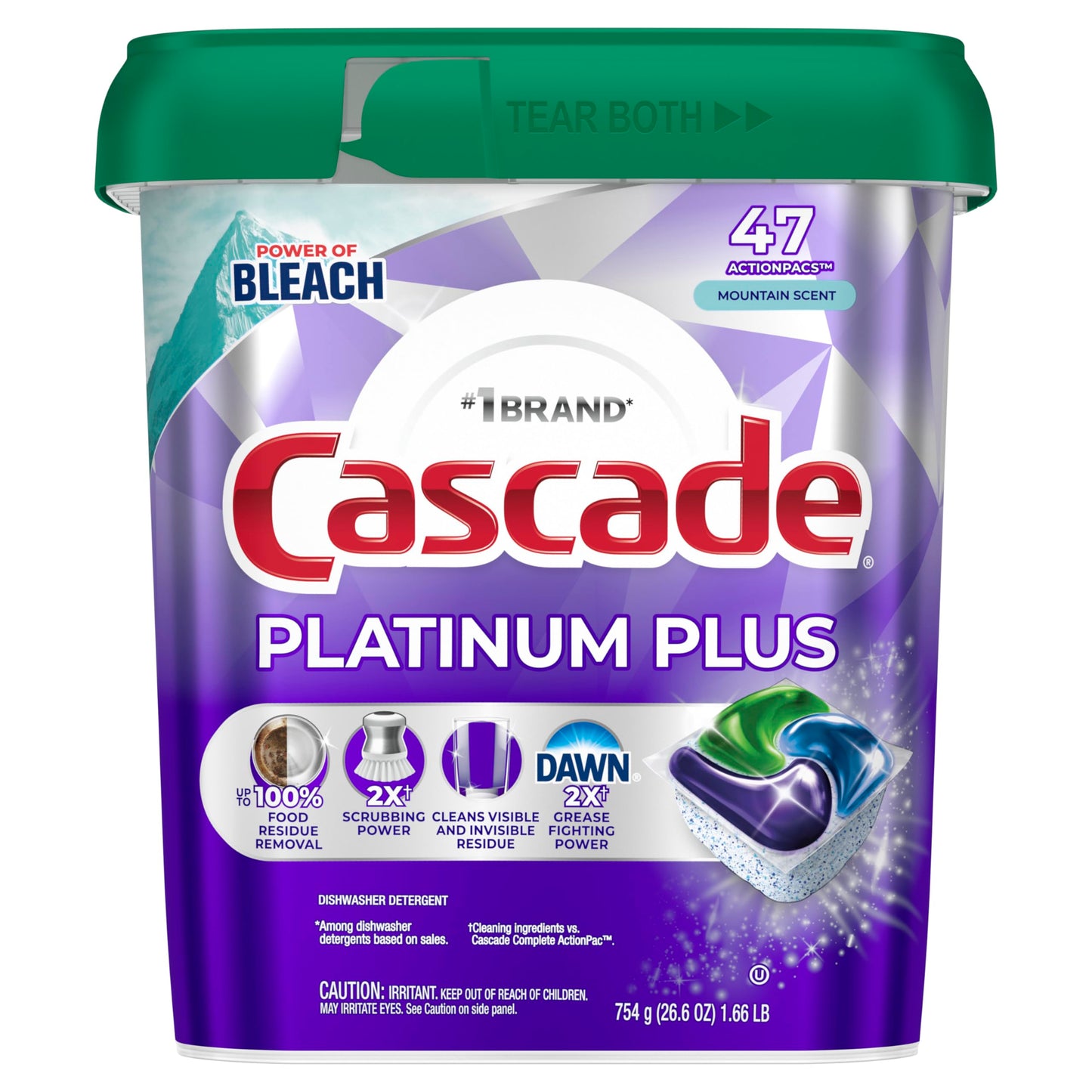 47 Count Cascade Platinum Plus Dishwasher Pods