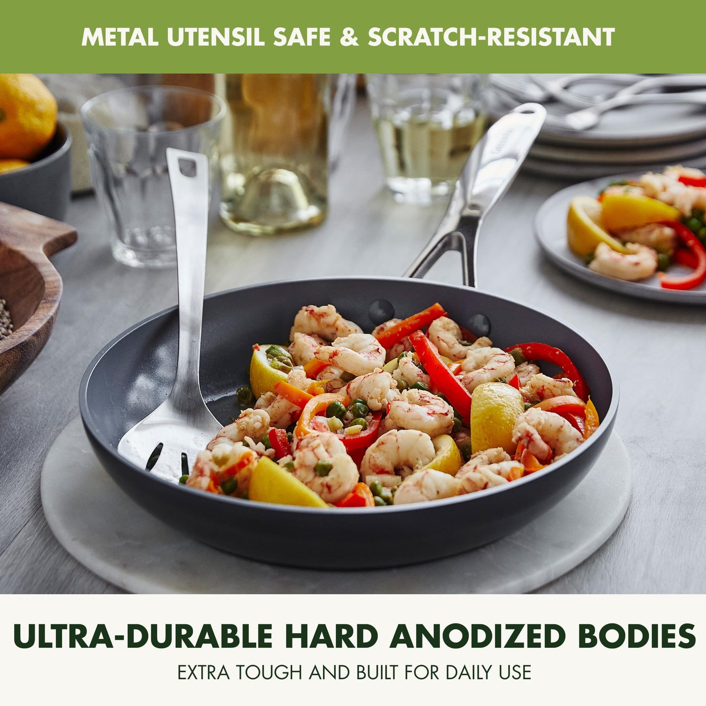 GreenPan 3-Piece Hard Anodized Fry Pan Set