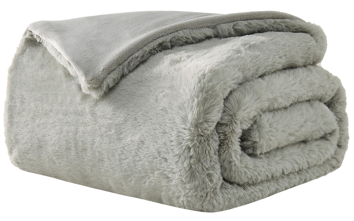 UGG 16800 Euphoria Plush Faux Fur Reversible Throw Blanket for Couch or Bed Luxury Hotel Style Blankets Machine Washable Easy Care Soft Throw Blanket for Bed or Living Room, 70 x 50-Inch, Seal