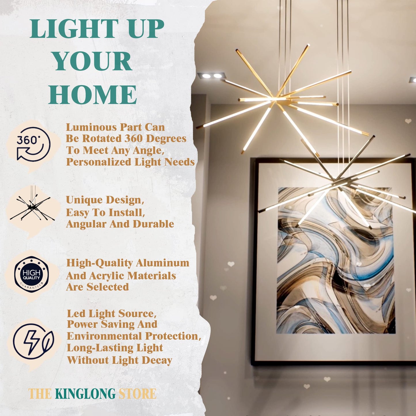 Dimmable Black Sputnik Ceiling Light Fixture