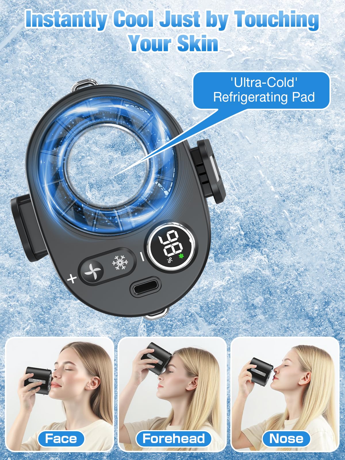 Rechargeable Handheld Fan with Ice Cooler