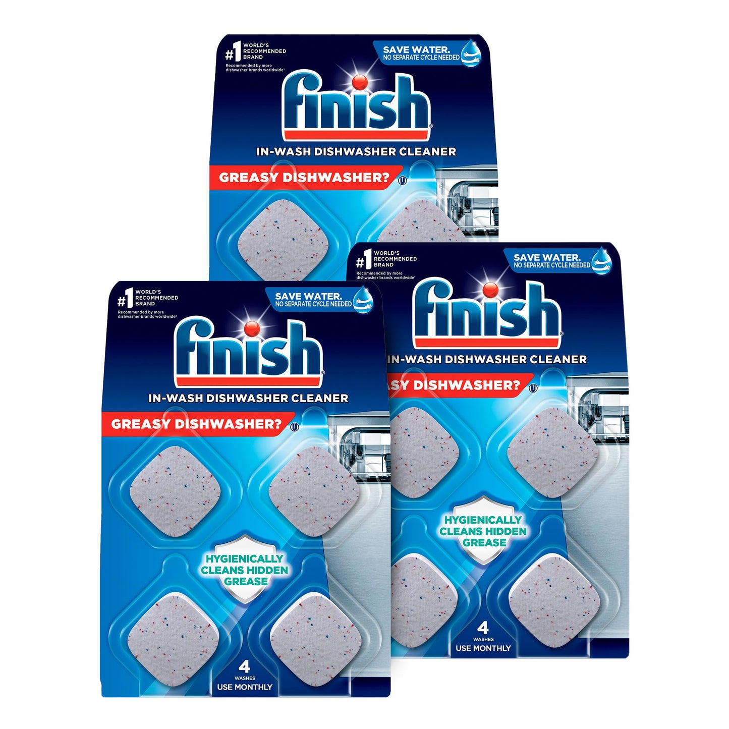 Finish Dishwasher Cleaner Tablets, Lemon Scented