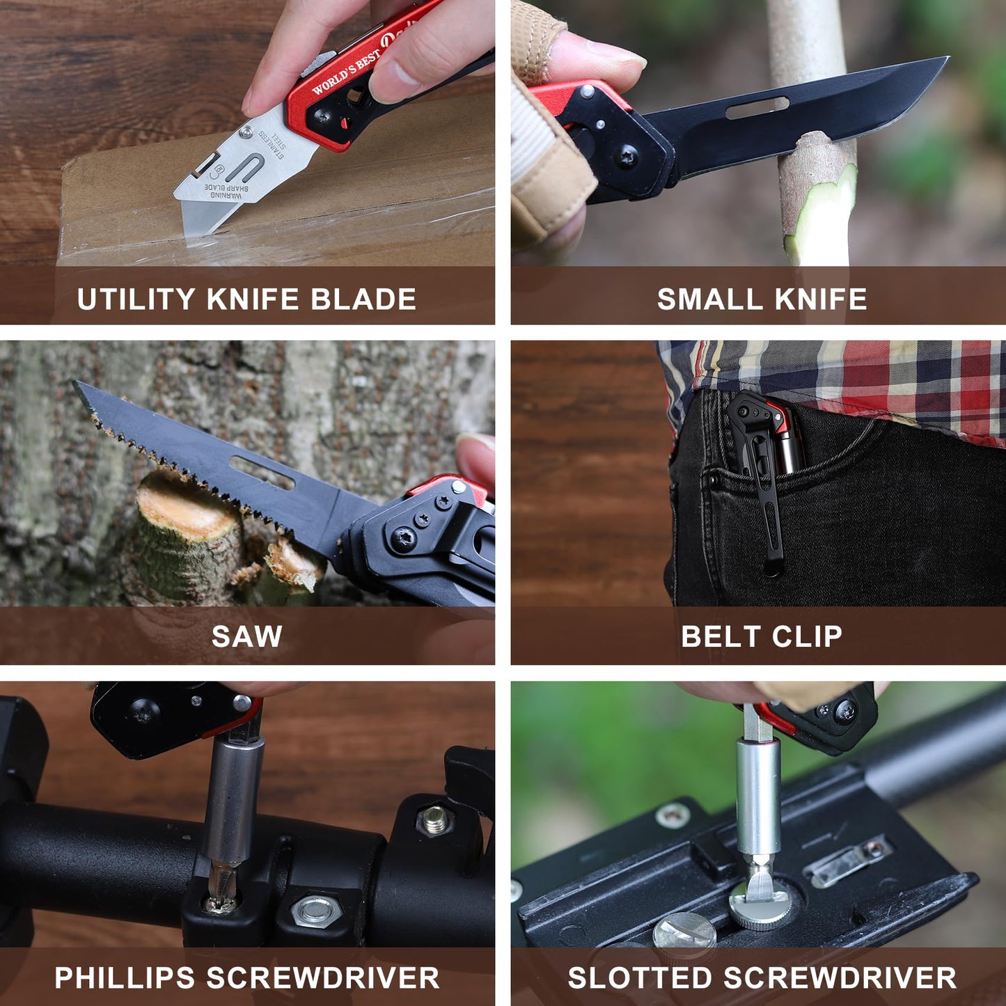 6-in-1 Utility Multitool Knife for Dads
