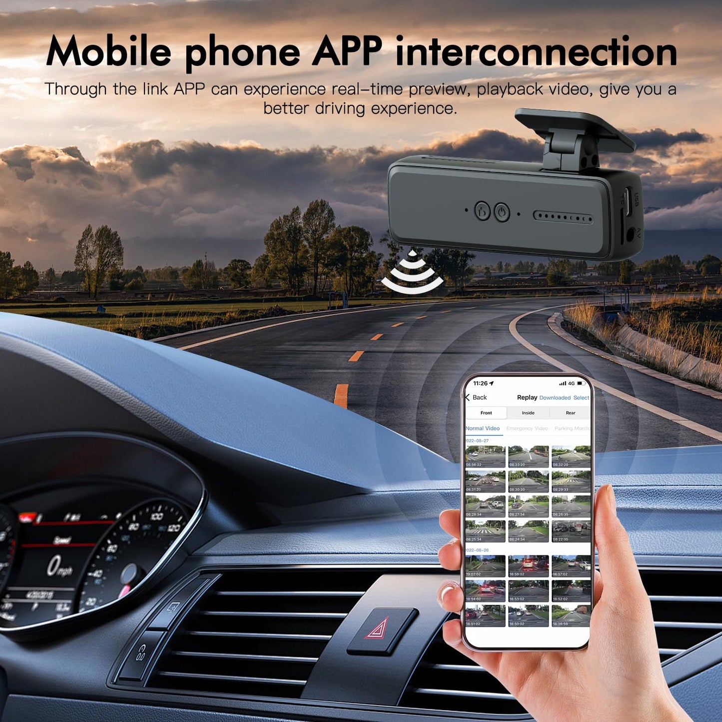 COCDLAN Dash Cam 2K 1440P WiFi Car Camera with App, Dash cam with Night Vision,160°Wide Angle WDR,Loop Recording,Free 64GB SD Card,24 Hrs Parking Mode