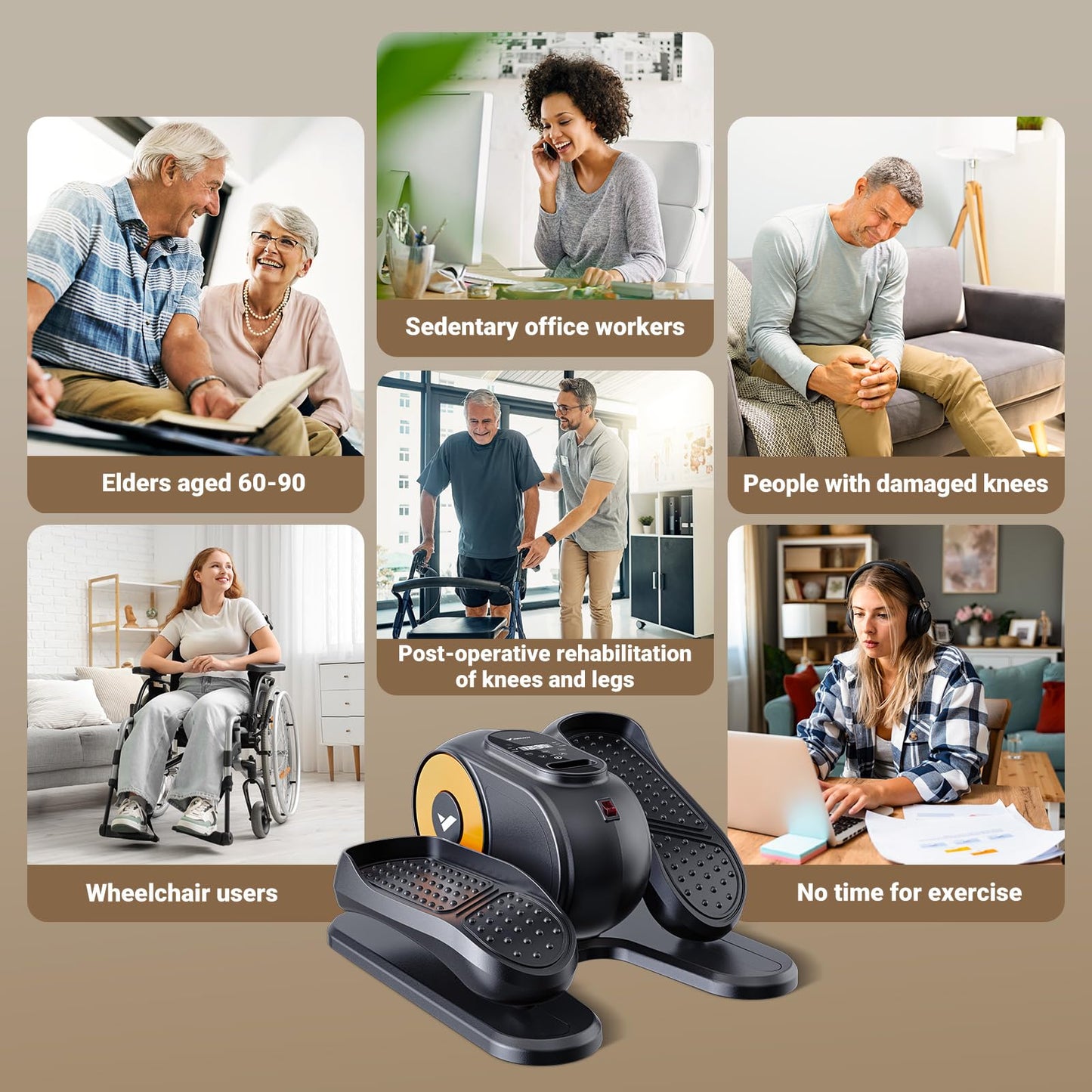 MERACH Under Desk Elliptical with Remote Control