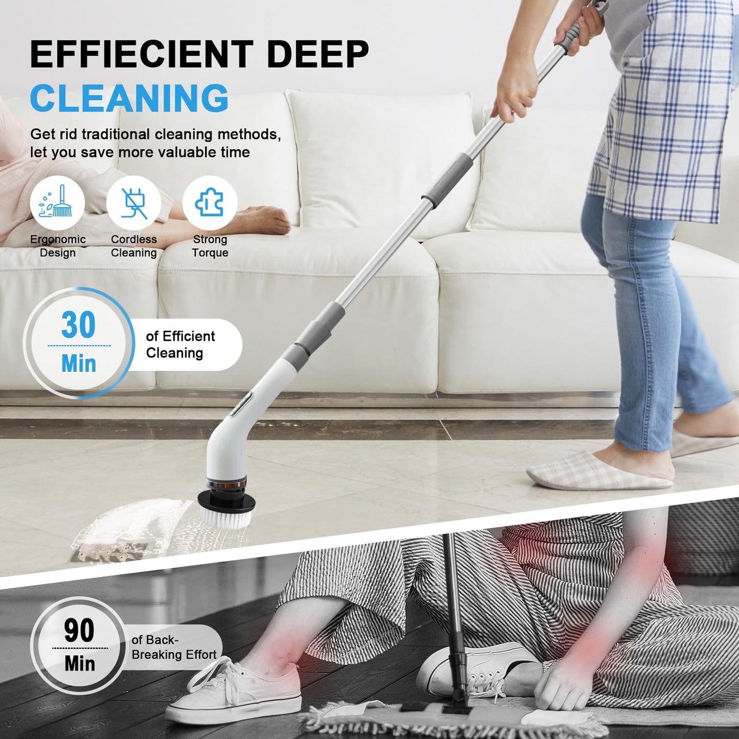 Cordless Electric Spin Scrubber for Bathroom Cleaning