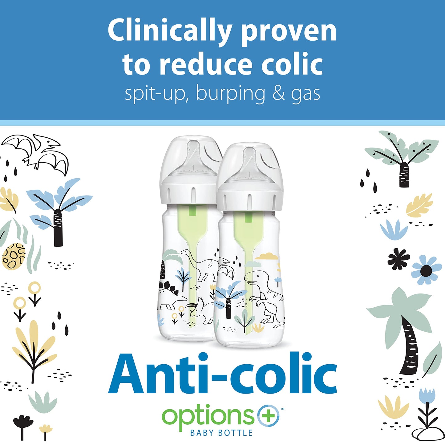 Dr. Brown's Anti-Colic Baby Bottles, Dino Design