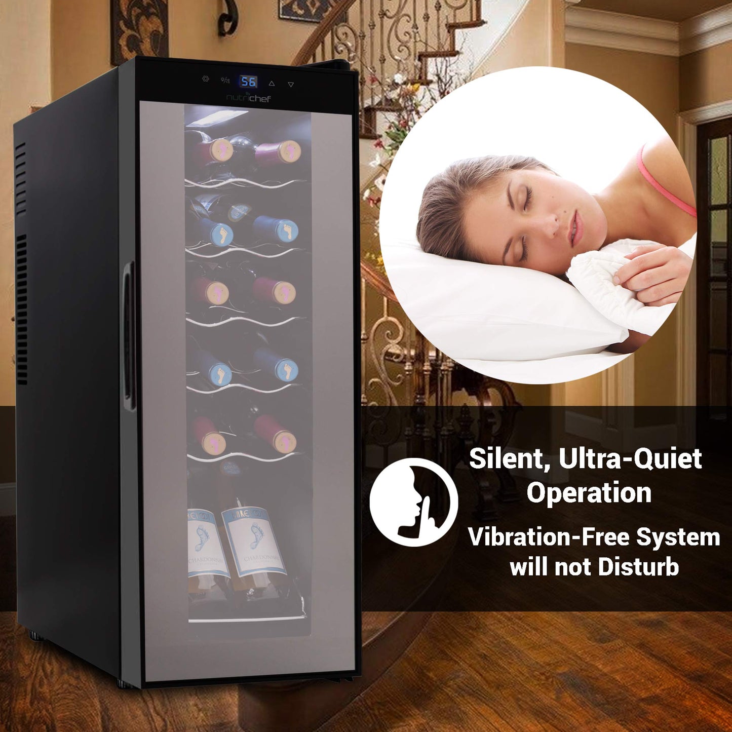 12-Bottle NutriChef Mini Wine Fridge Chiller