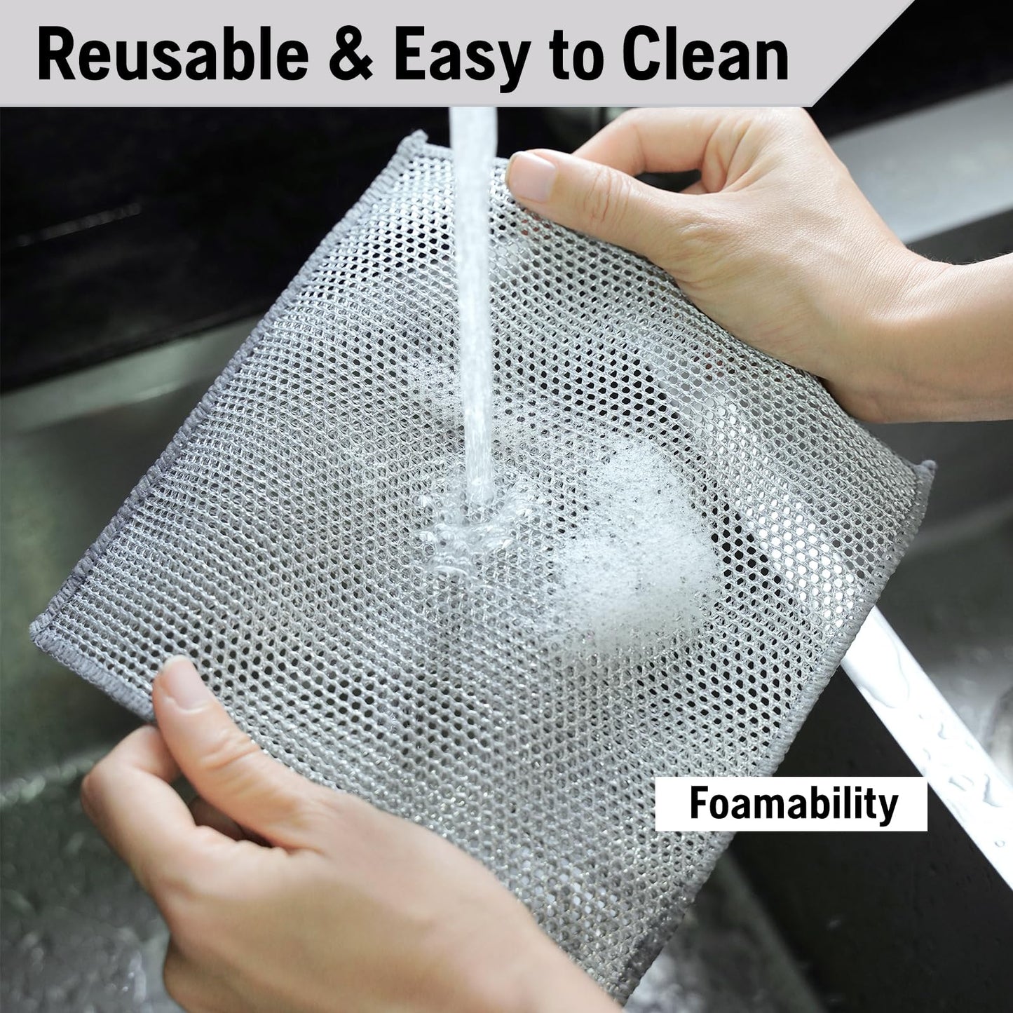 20PCS Wire Dishwashing Rags Bulk, Multipurpose Wire Miracle Cleaning Cloths, Metal Mesh Cleaning Cloth, Reusable Steel Wire Cloth for Dishes, Sinks, Counters, Stove Tops, 8 Inches