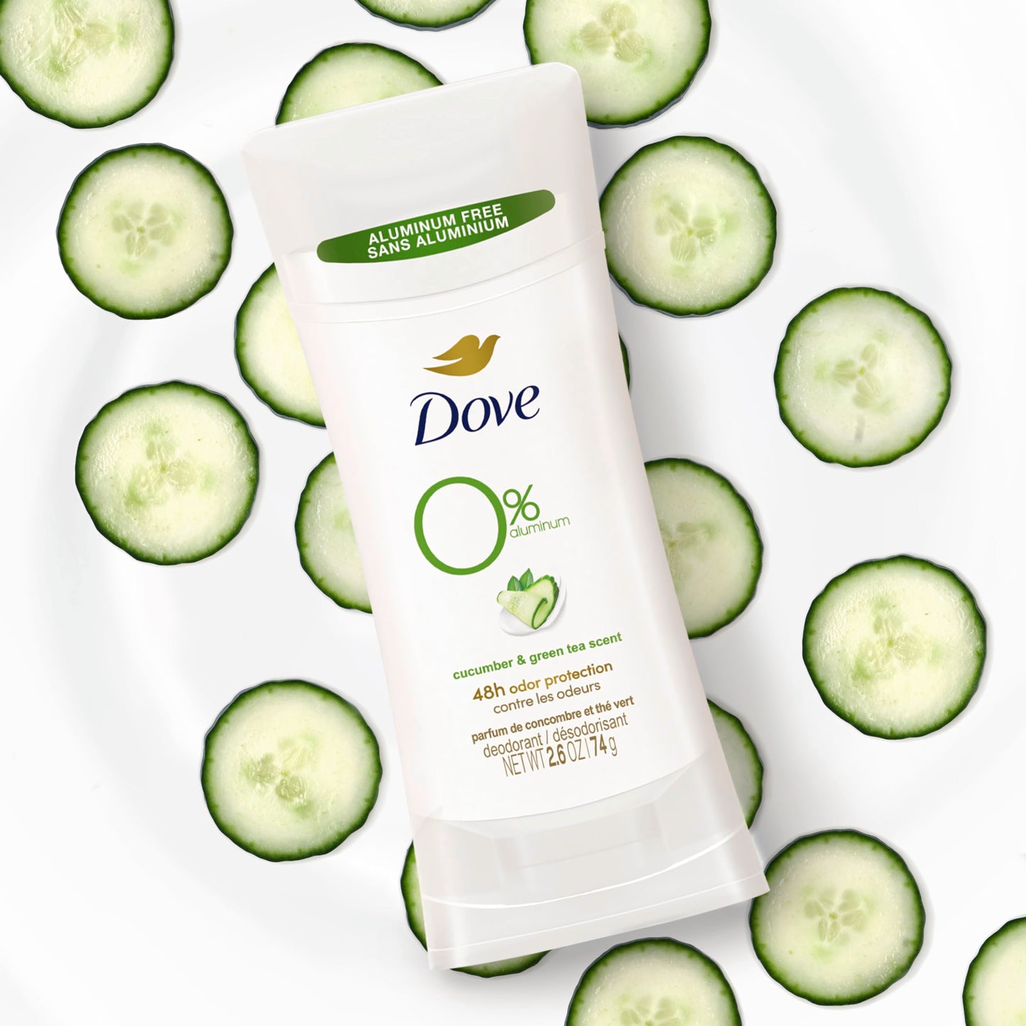 Dove Aluminum Free Deodorant Stick, Cucumber Tea