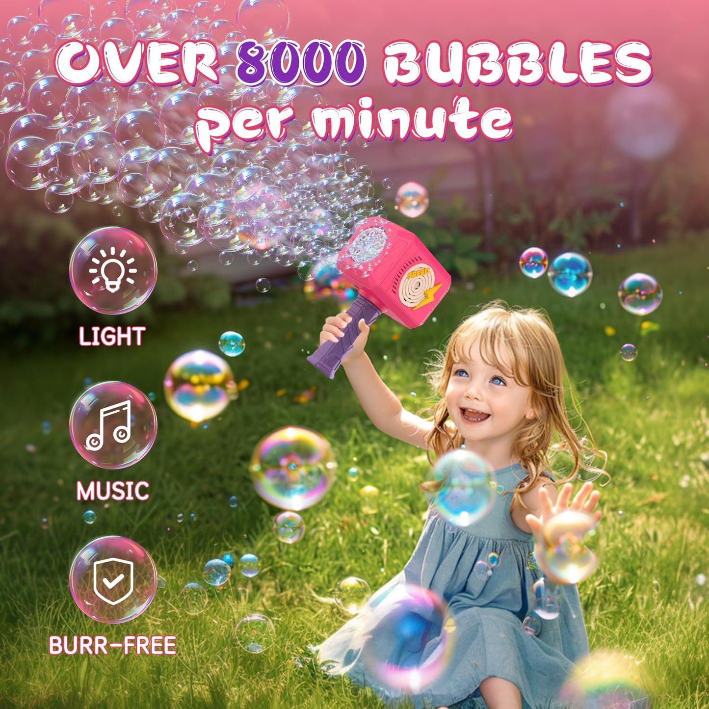 Bubble Gun Bubble Maker with Music for Kids
