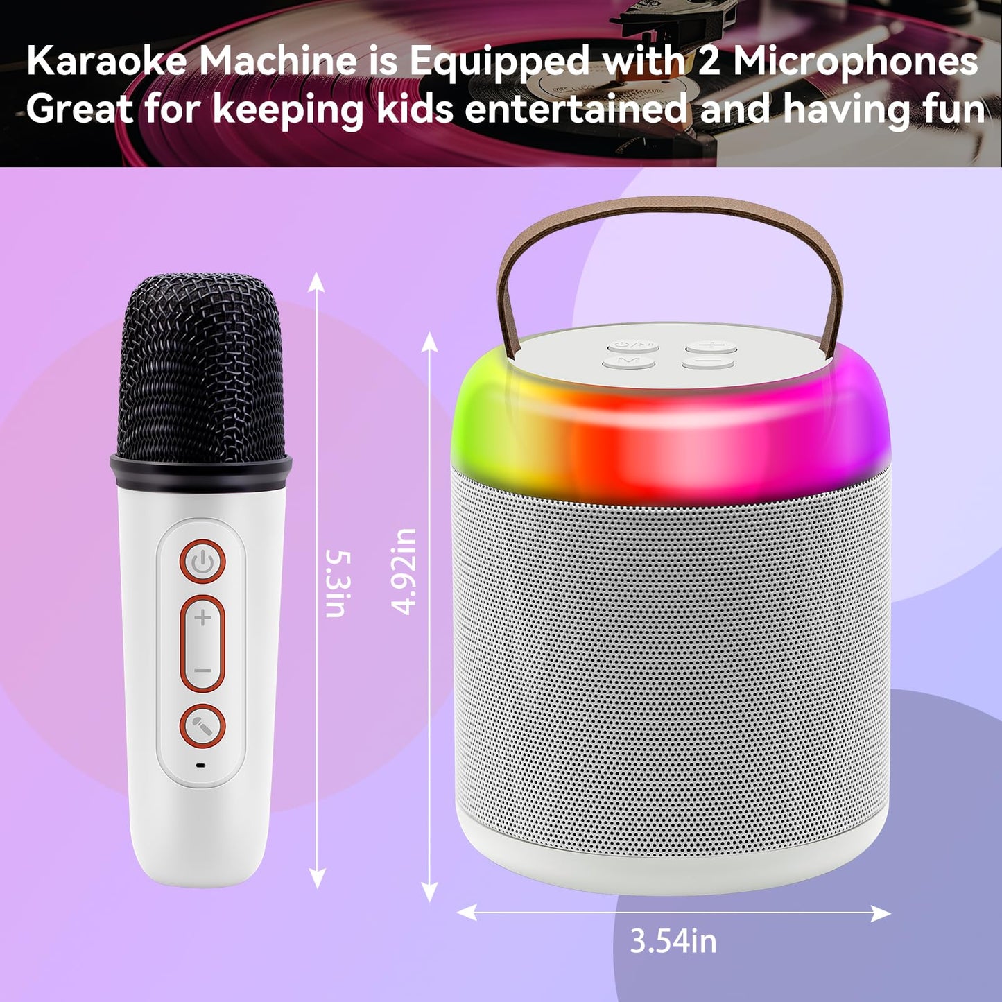 Mini Karaoke Machine with Wireless Microphones