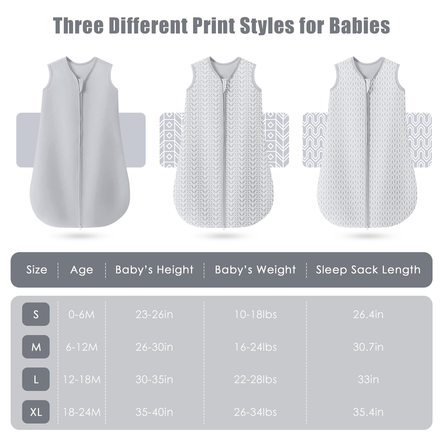 3 Pack Baby Sleep Sacks by SWEET DOLPHIN