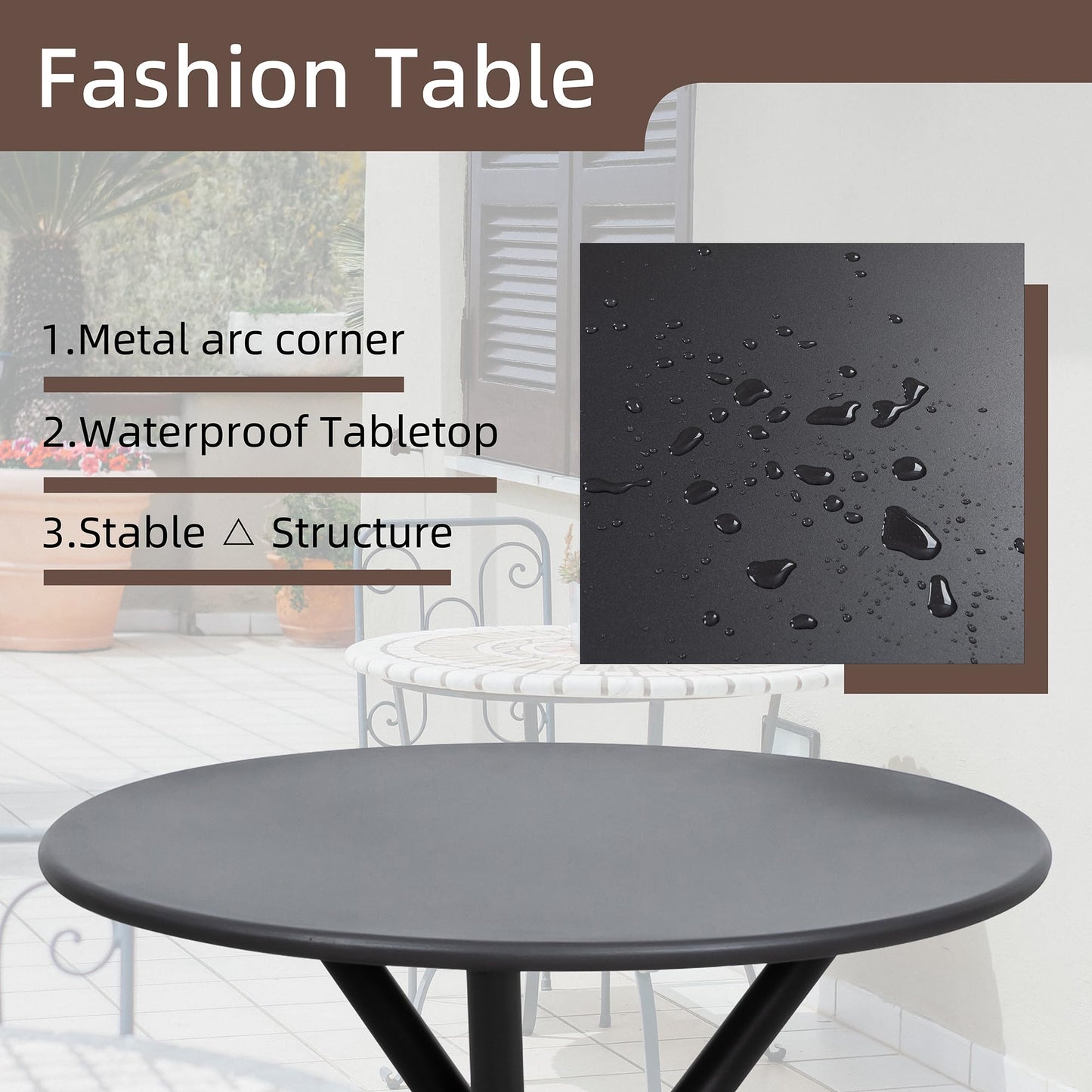 3-Piece Shintenchi Patio Bistro Set for Outdoors