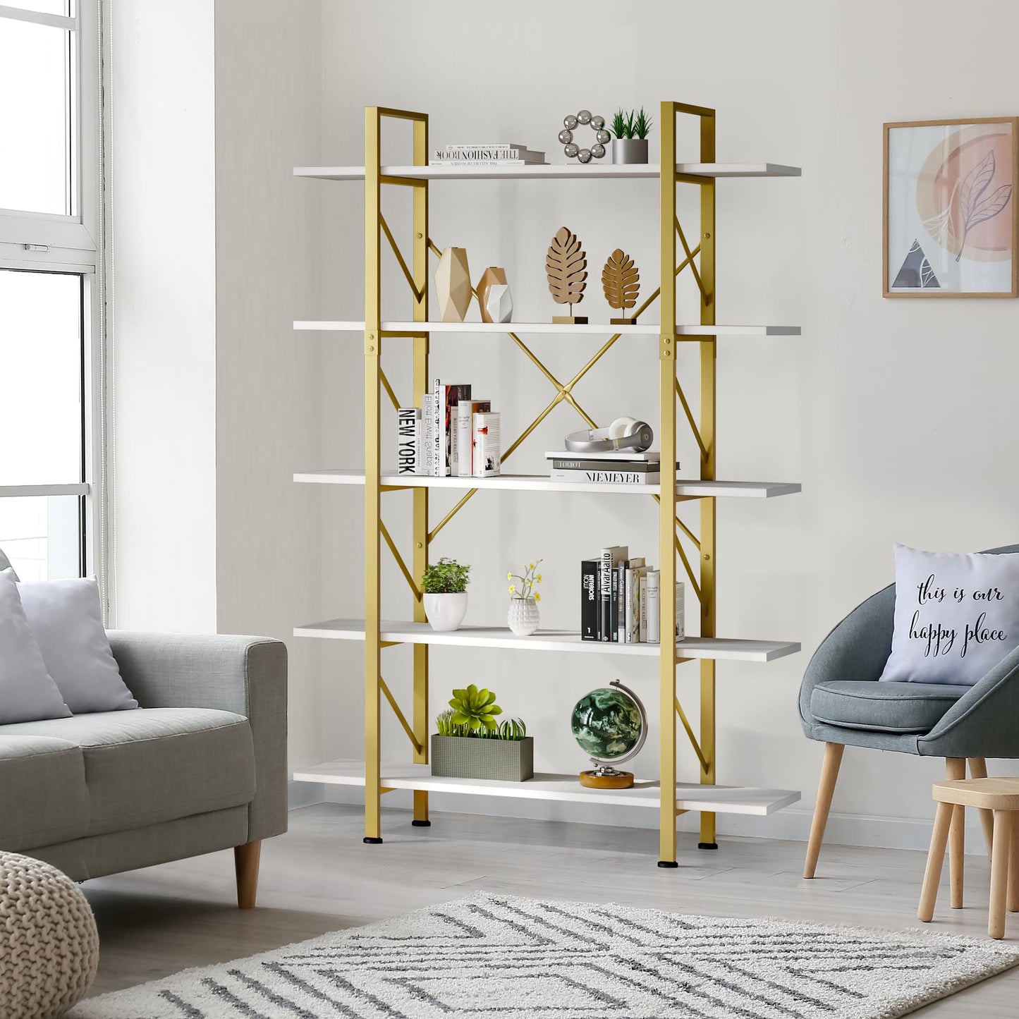 5-Tier YITAHOME Modern Bookshelf for Home Office