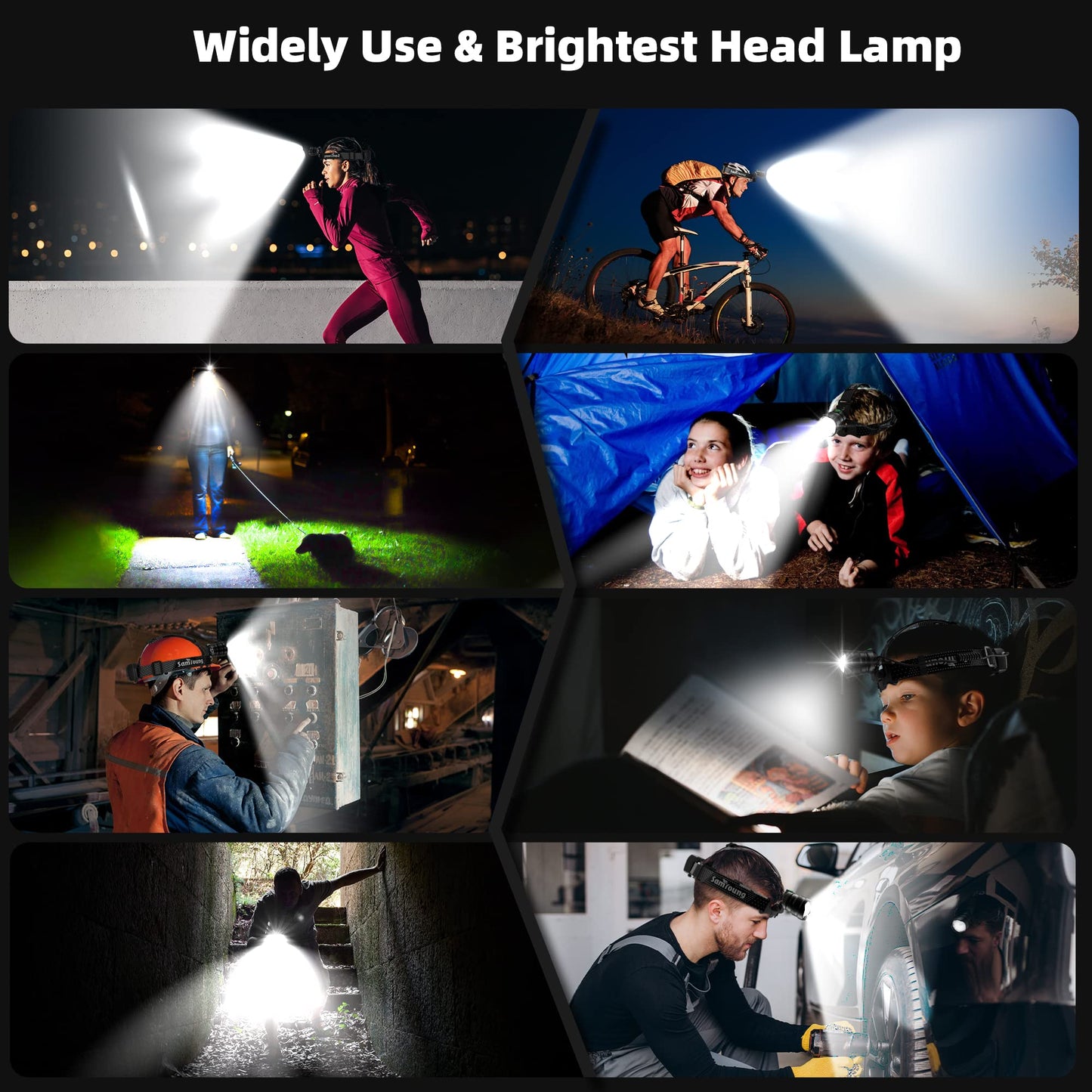 7 Modes 100000 LM Headlamp Induction Function