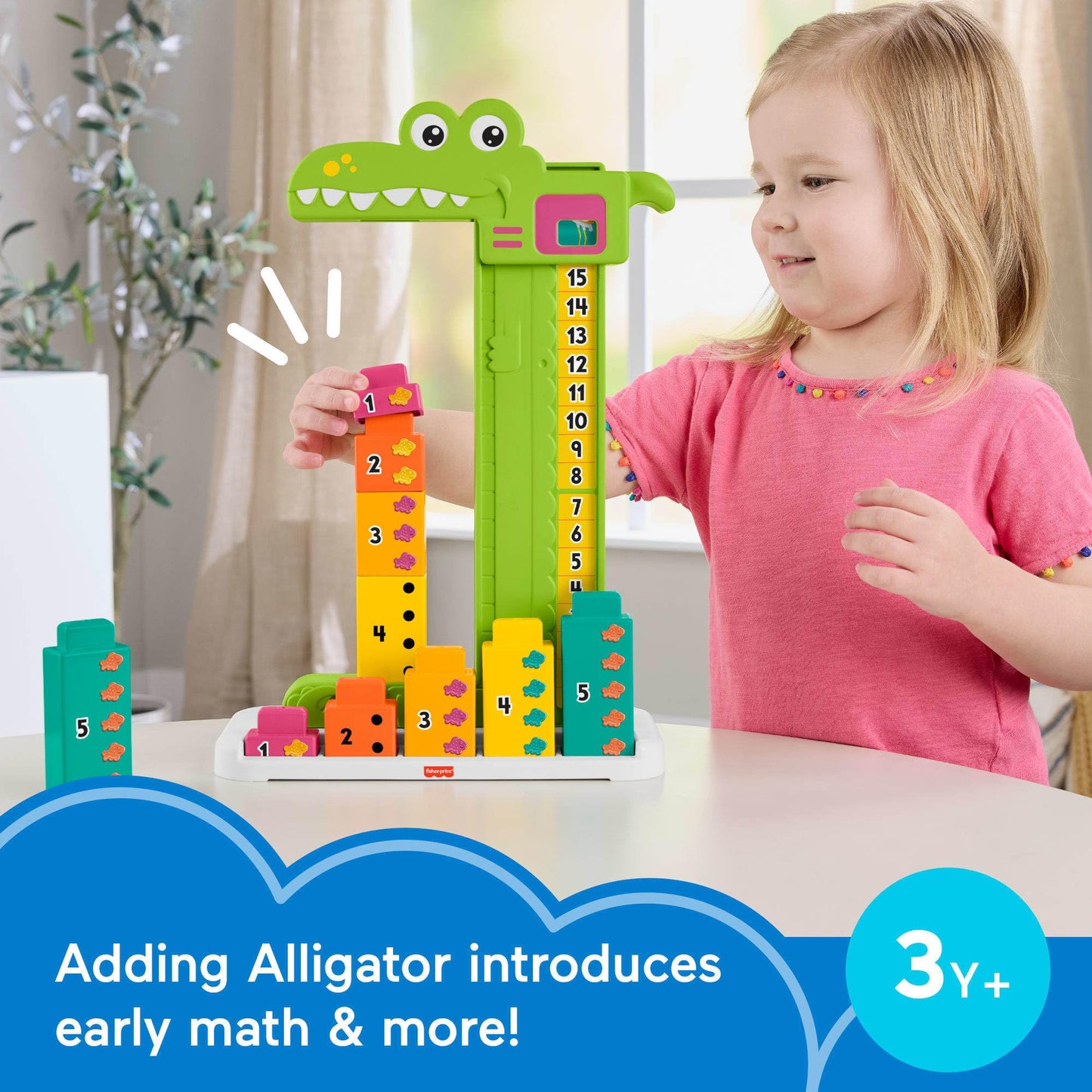 Fisher-Price Counting Alligator Stacking Blocks Toy