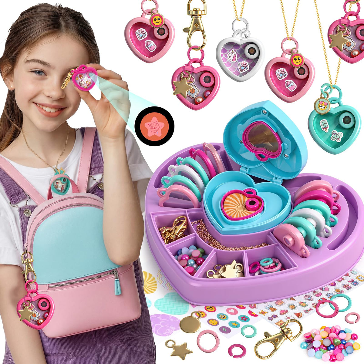 GlamLoops Heart Locket Jewelry Making Kit