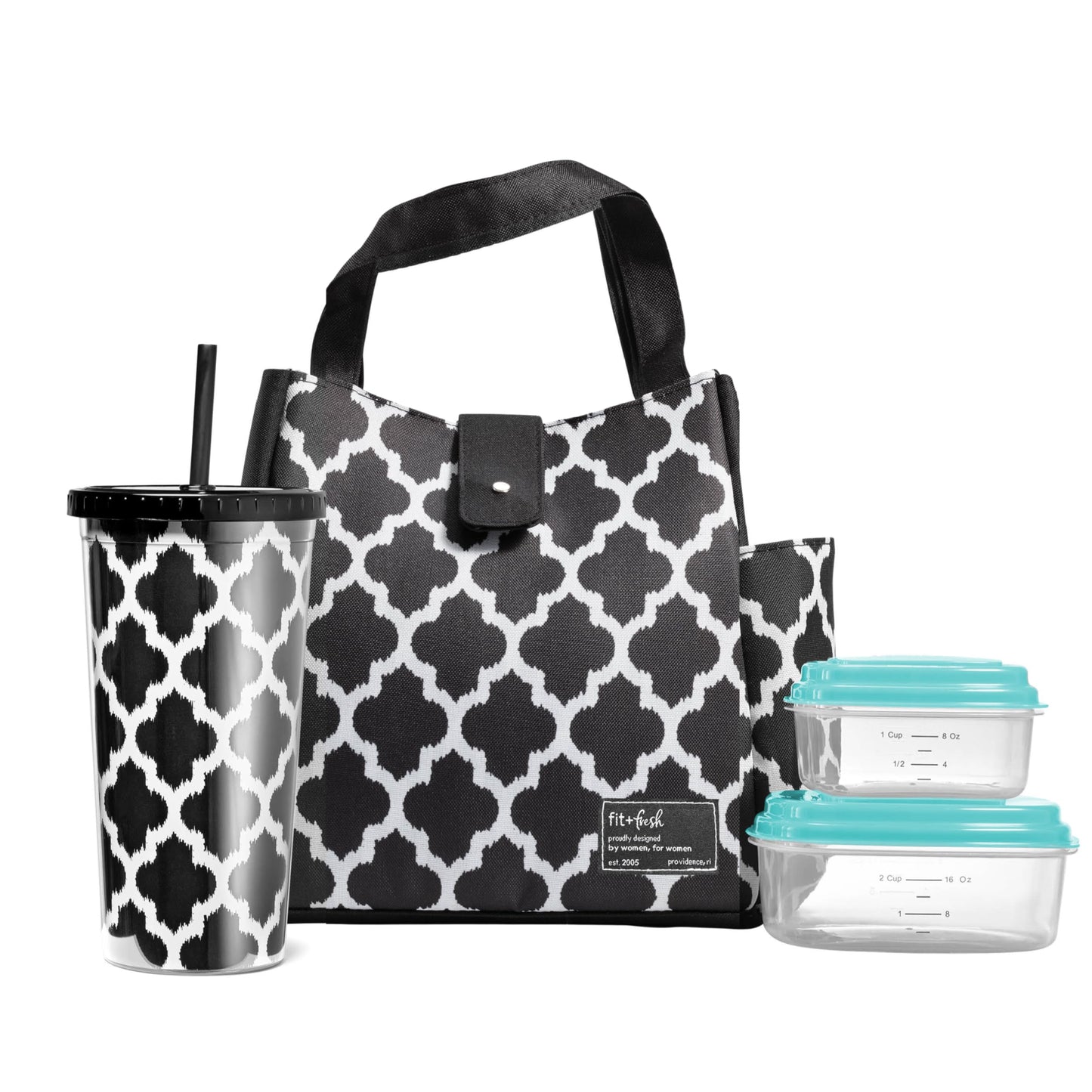 Insulated Lunch Bag with Containers & Tumbler