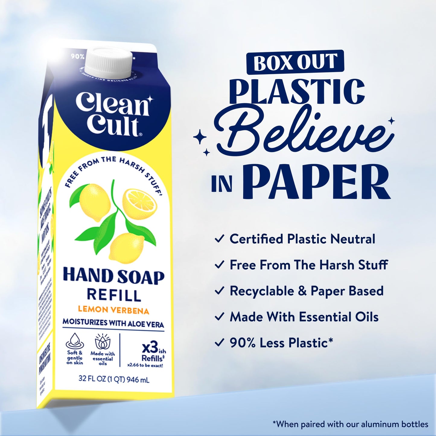 Cleancult Lemon Verbena Liquid Hand Soap Refill