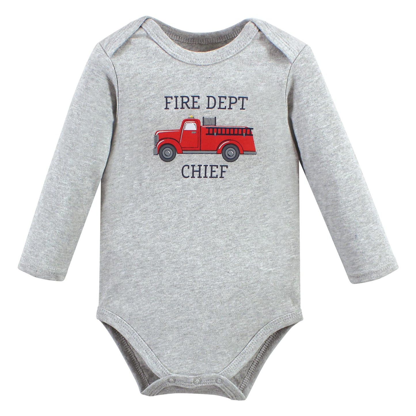 Hudson Baby Long-Sleeve Baby Bodysuit, Fire Truck
